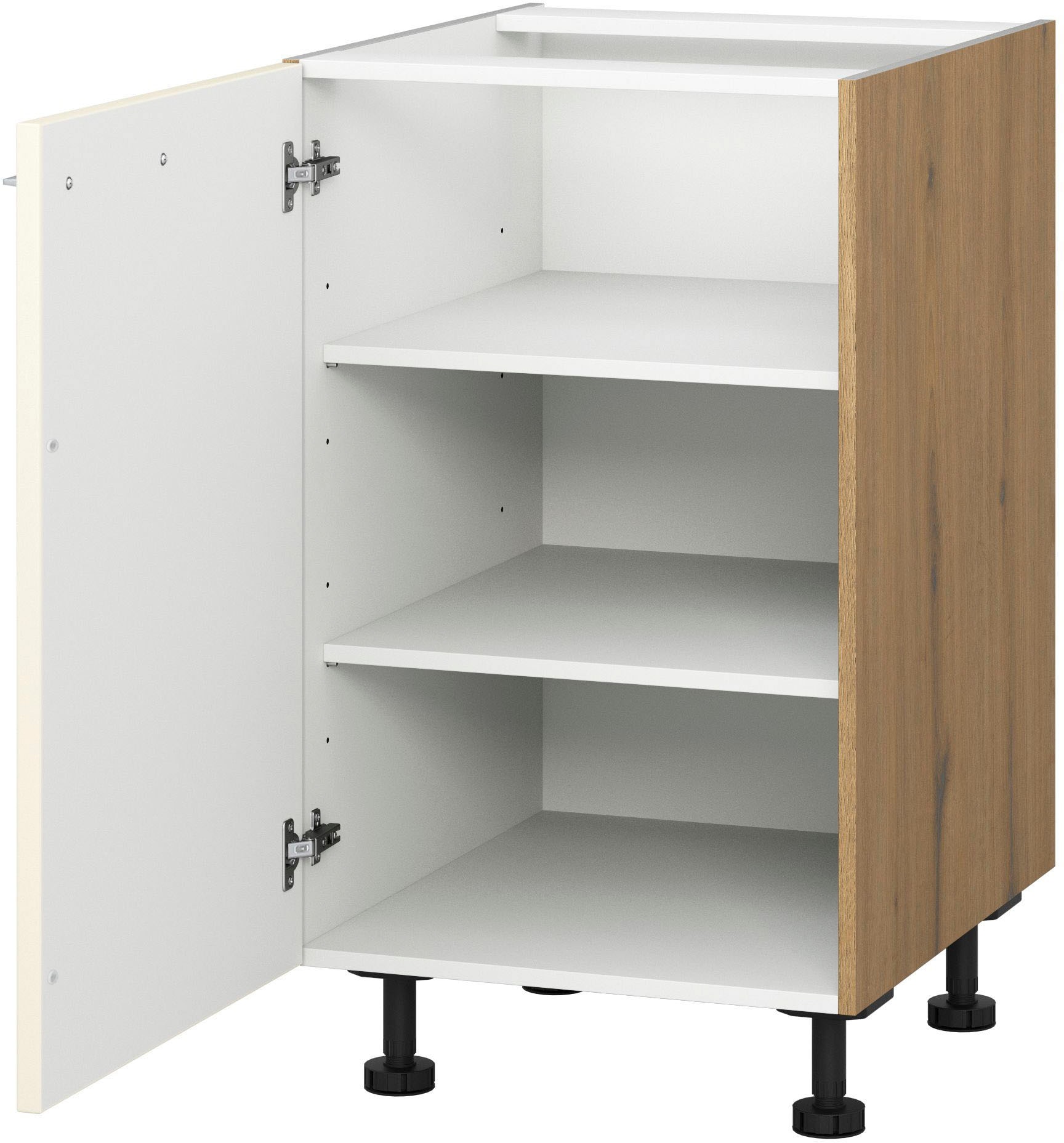 KOCHSTATION Unterschrank "KS-Trea U50" mit zwei Einlegeböden, Breite 50 cm, Höhe 75 cm