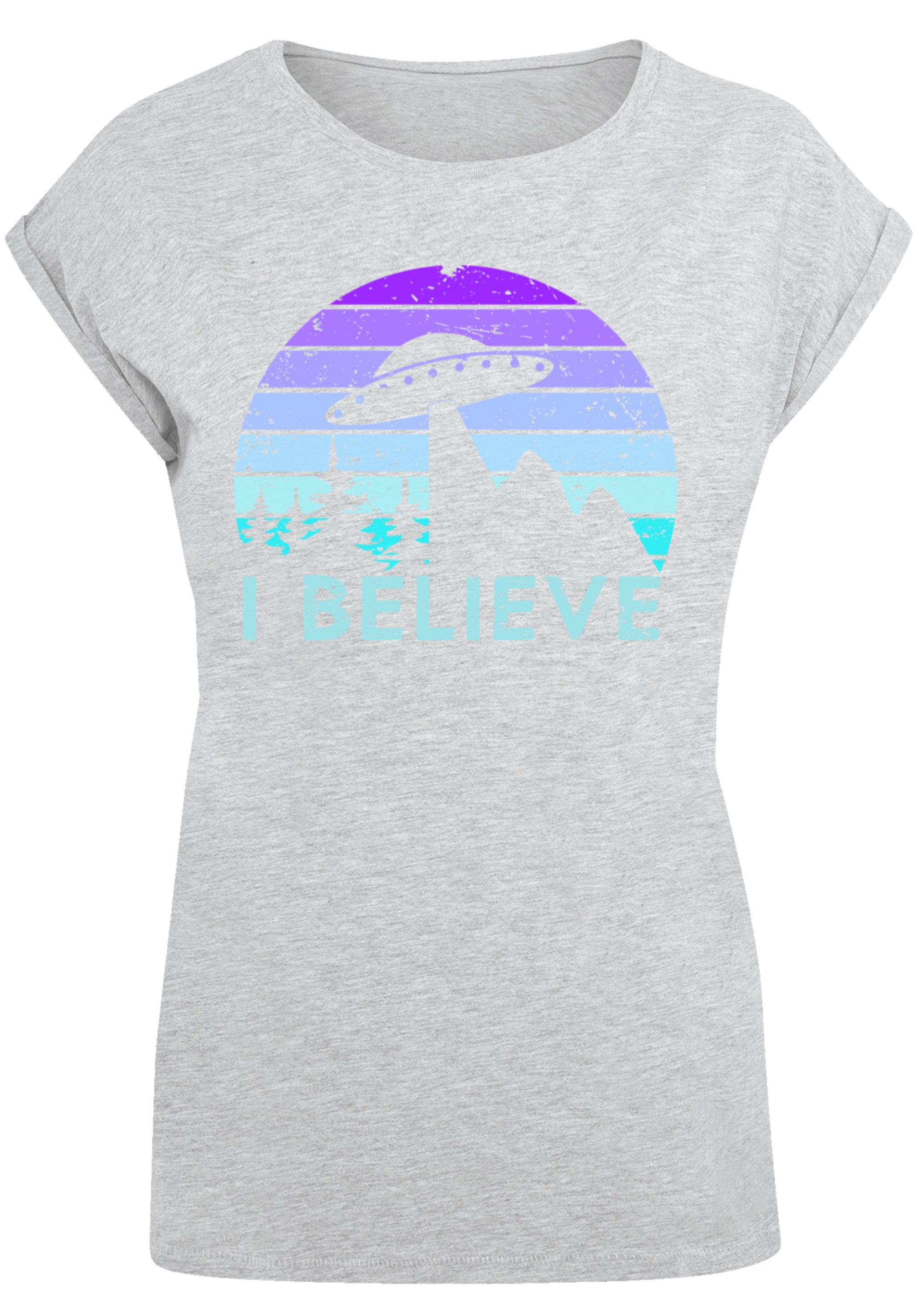 F4NT4STIC T-Shirt »I BELIEVE UFO Alien Raumschiff Retro«, Premium Qualität