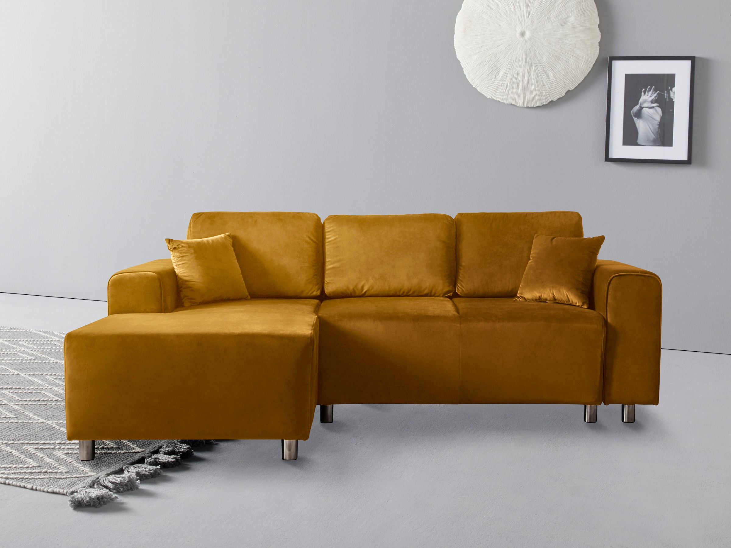 Home affaire Ecksofa "Györ", L-Form, wahlweise mit Bettfunktion und Bettkas günstig online kaufen