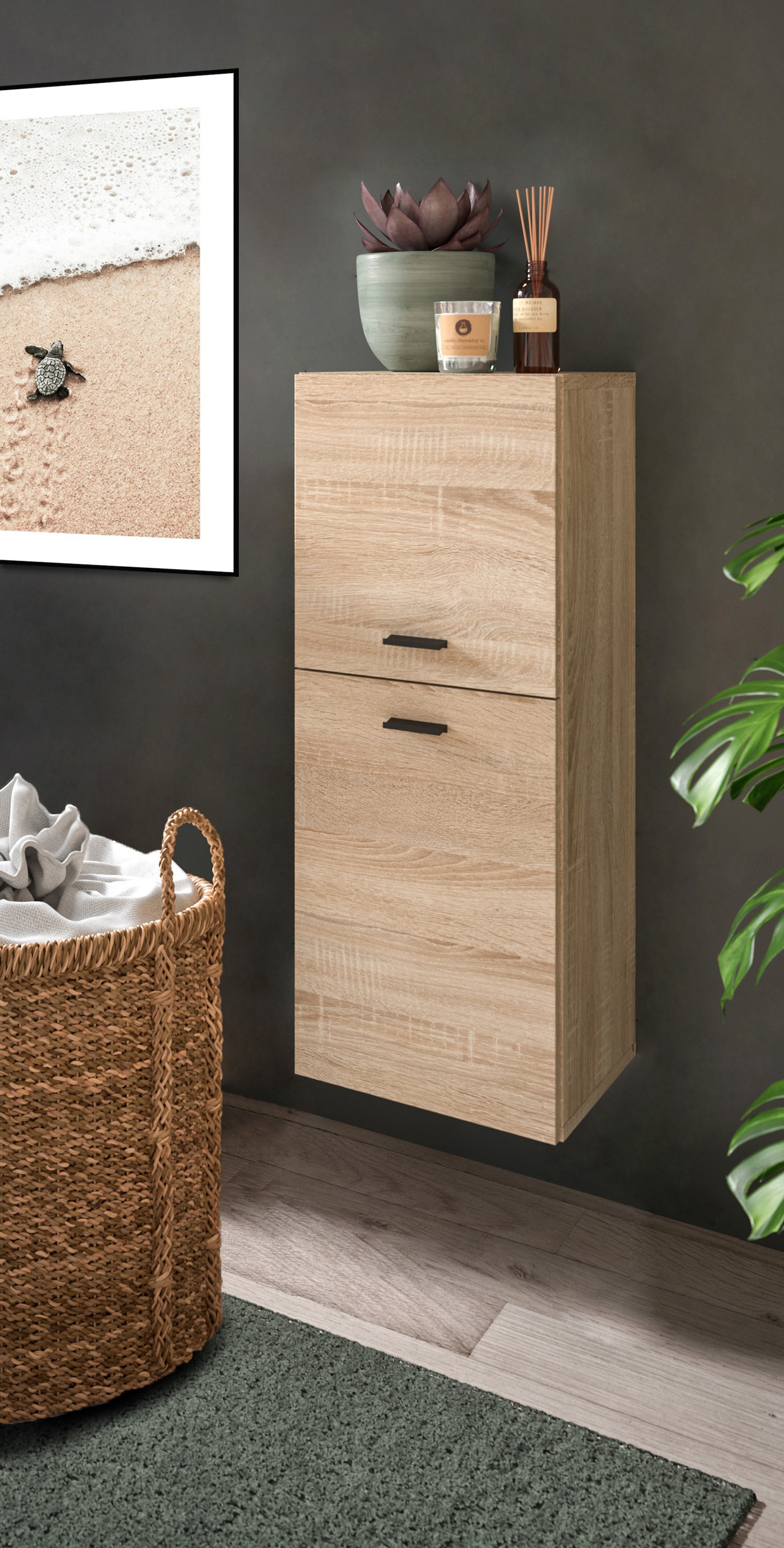 welltime Midischrank "Tampa, Höhe 80cm, hängend oder stehend montierbar", B günstig online kaufen