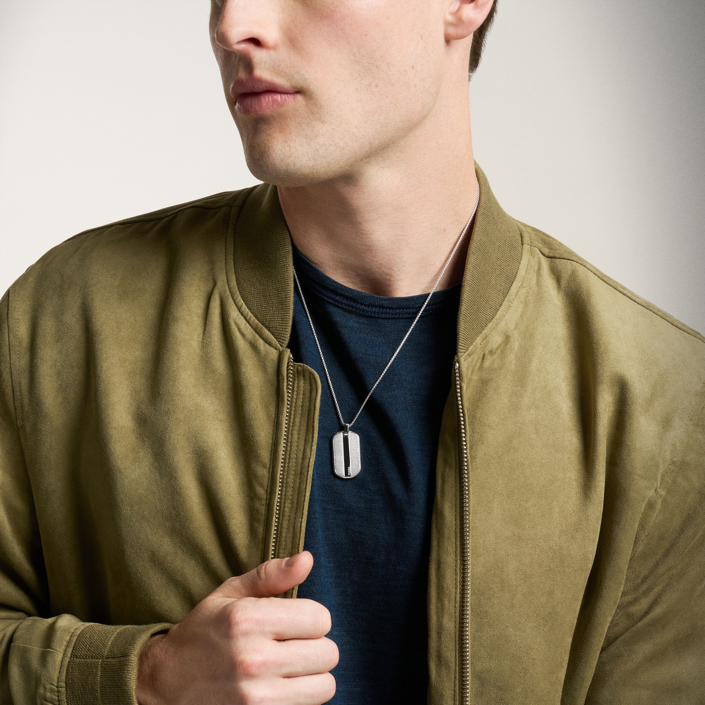 Fossil Kette mit Anhänger »Schmuck Geschenk Edelstahl KNOX, JF04882040«