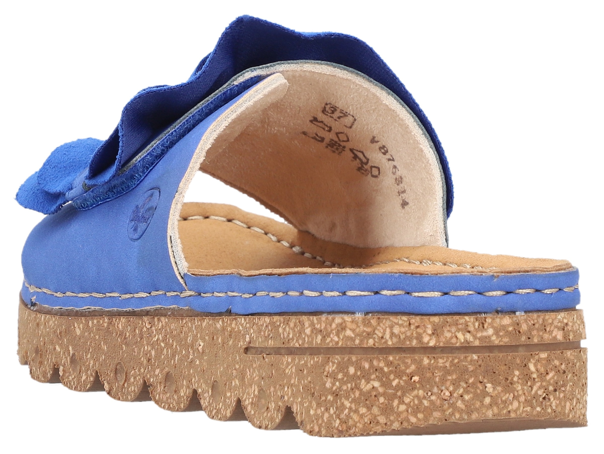 Rieker Pantolette, Sommerschuh, Strandschuh, Hausschuh mit modischer Plateausohle