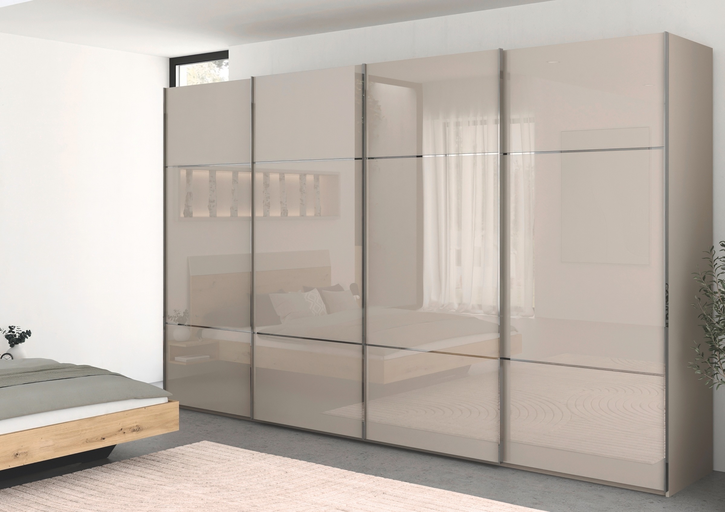 Thumbnail - rauch Schwebetürenschrank "Kleiderschrank Schrank Garderobe Schlafzimmerschrank SCALE-TRIO", edle dreigeteilte Front mit...