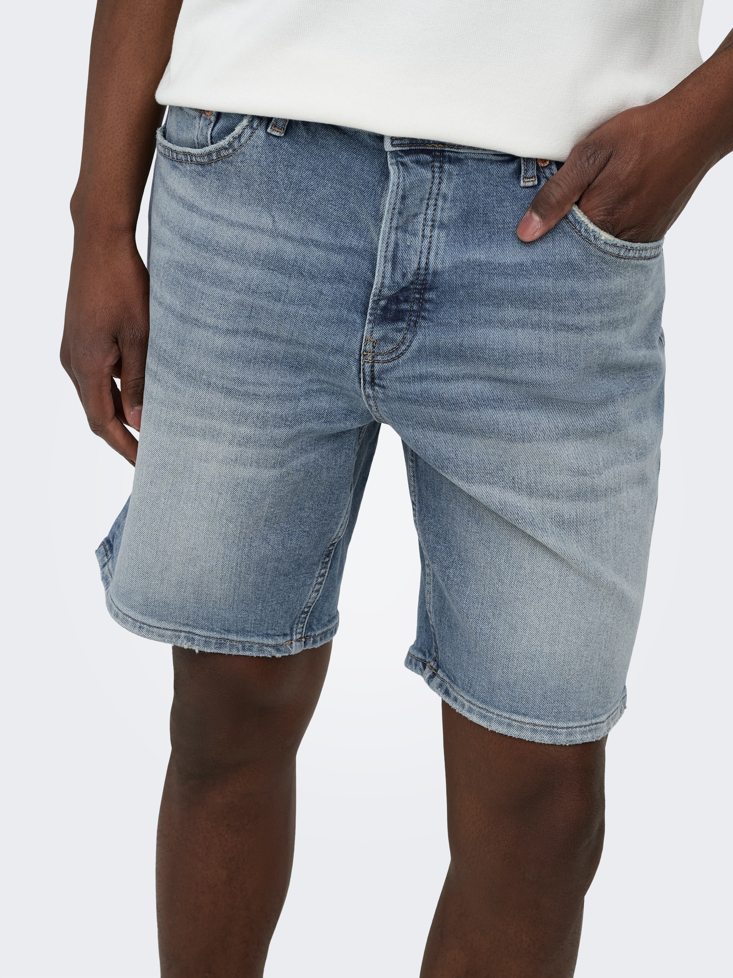 ONLY & SONS Jeansshorts "ONSEDGE PER LBT 6966 DOT DNM SHORTS NOOS" Baumwollmischung, straight fit
