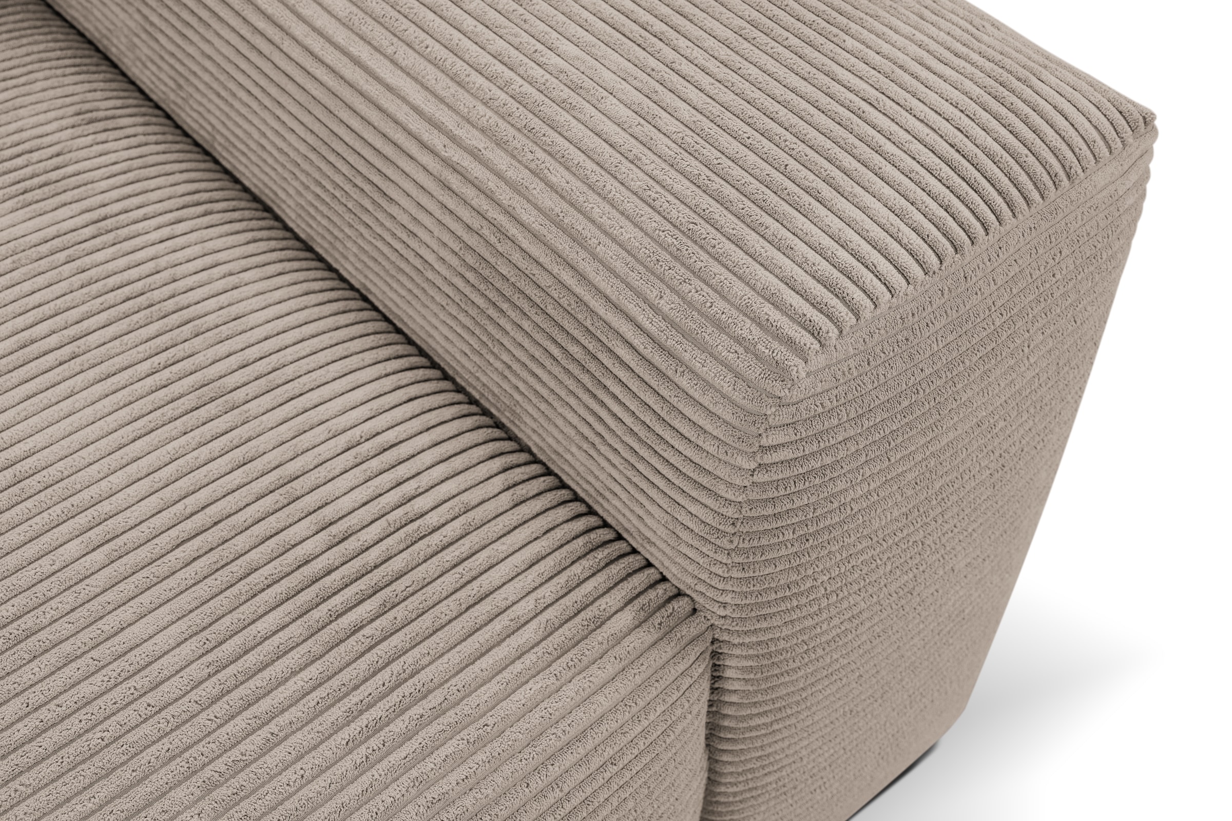 WERK2 Ecksofa »Zeus L-Form«, Curvy Trend Ecksofa mit urbaner Optik in weichem Cord