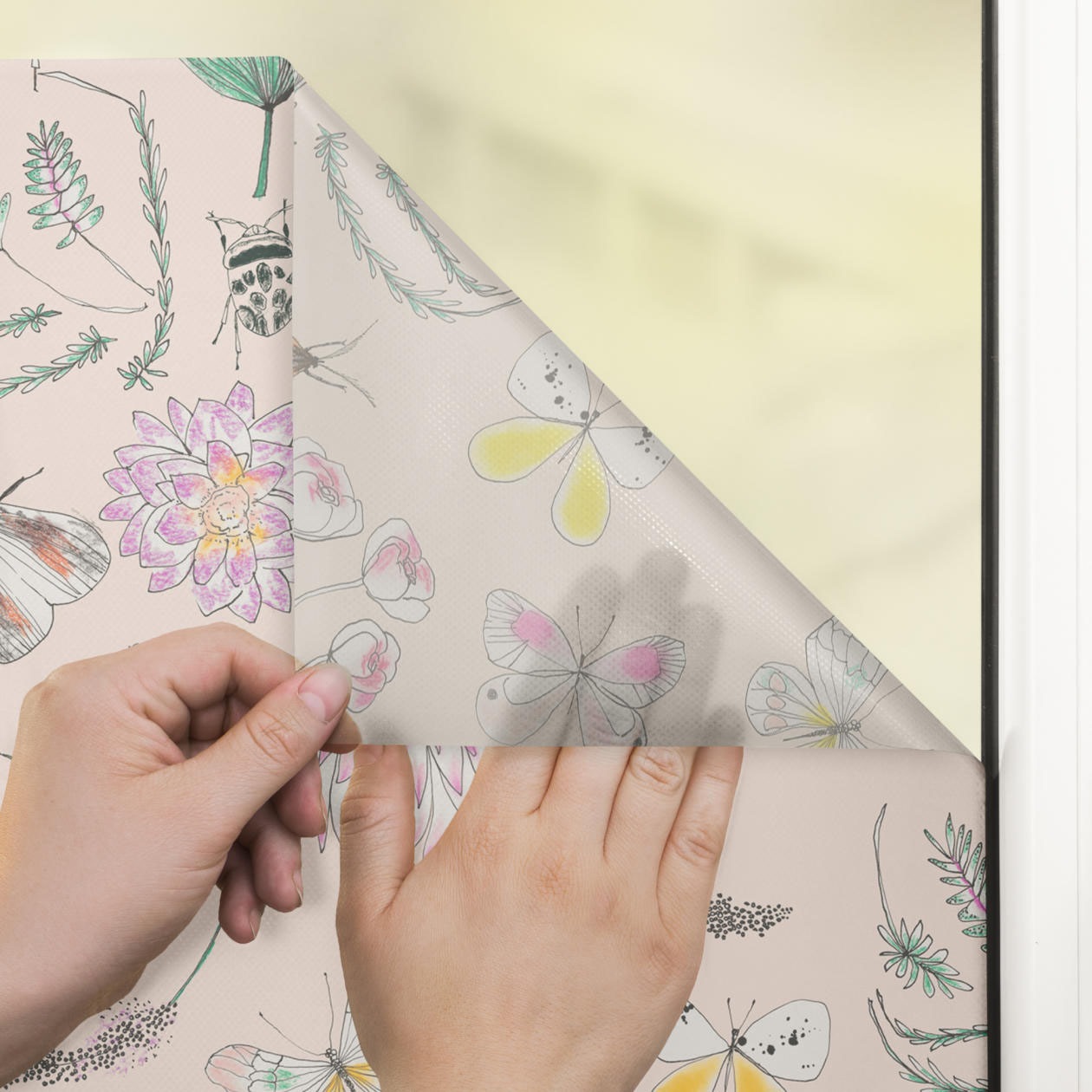 Thumbnail - LICHTBLICK ORIGINAL Fensterfolie "Fensterfolie selbstklebend, Sichtschutz, My Bohemian Garden - Bunt" 1 Stk. blickdicht ...
