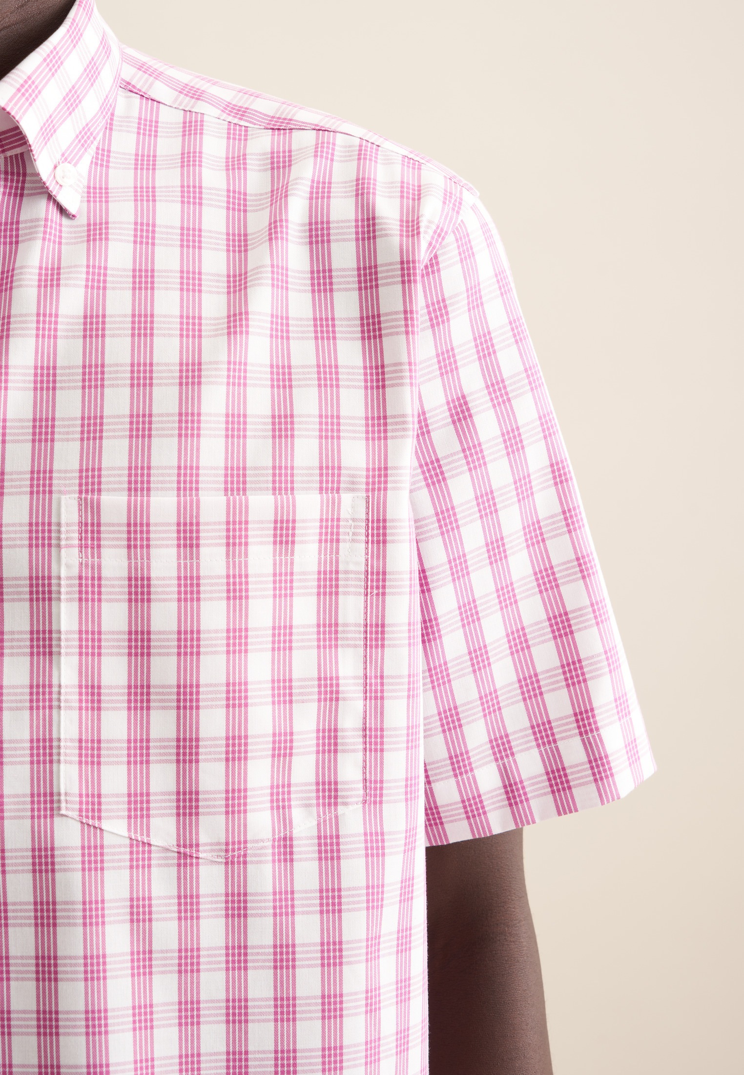 seidensticker Businesshemd »Regular«, Regular Kurzarm Button-Down-Kragen Karo