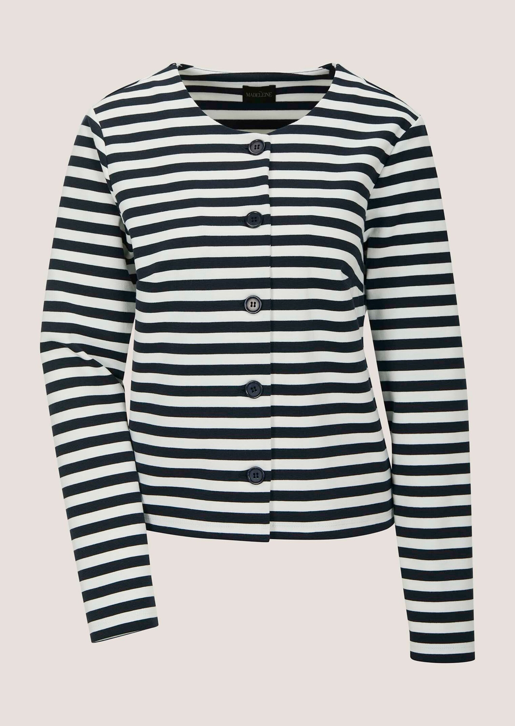 MADELEINE "Shirtblazer Maritimer Blazer im Streifenlook, Langarm" Maritimer Streifenlook