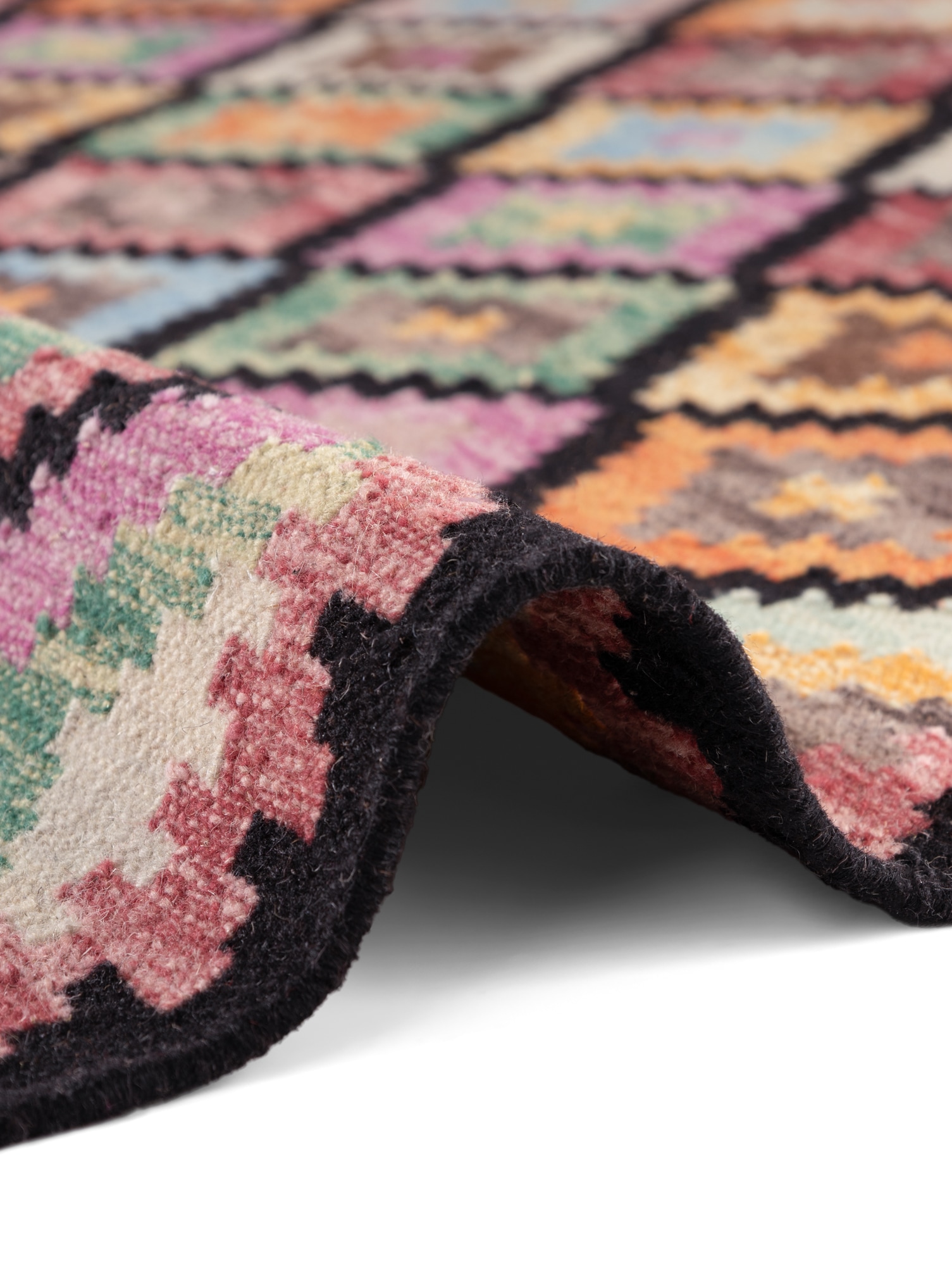HANSE Home Teppich »Kelim Zara«, rechteckig, 3 mm Höhe, Wolle, Baumwolle, Natur, Handgewebt, orientalisch, Boho, traditionell