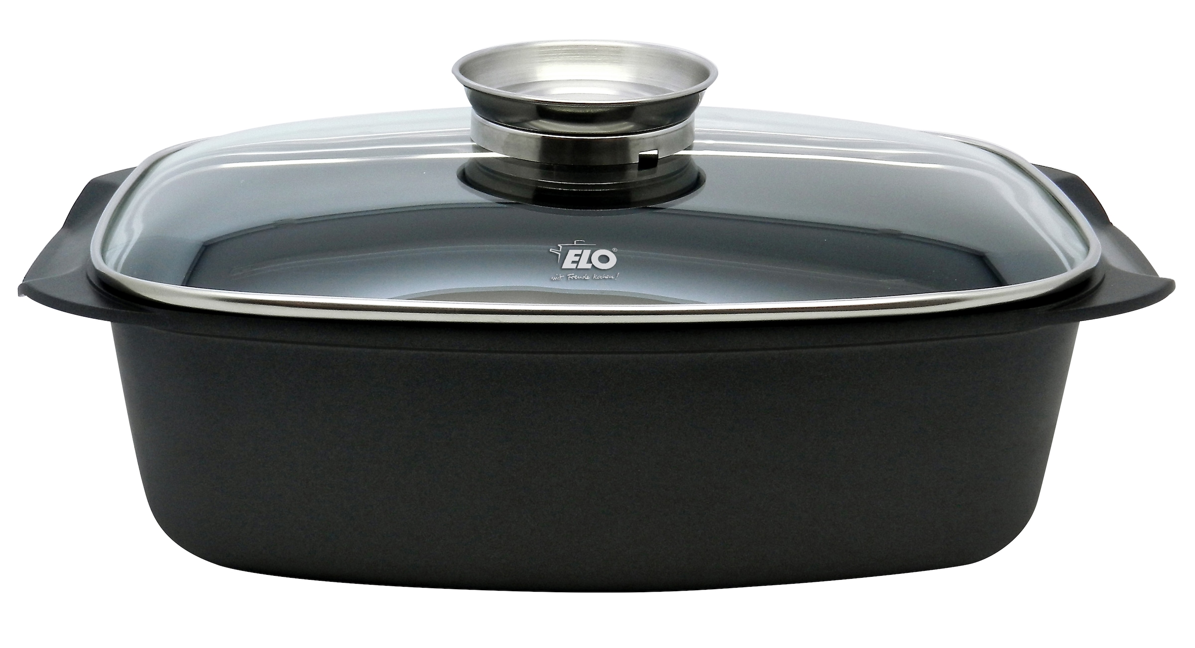 Elo Bräter »Alucast«, Aluminiumguss, (1 tlg., 1 Bräter mit Glasdeckel), Aromaknopf, Induktion
