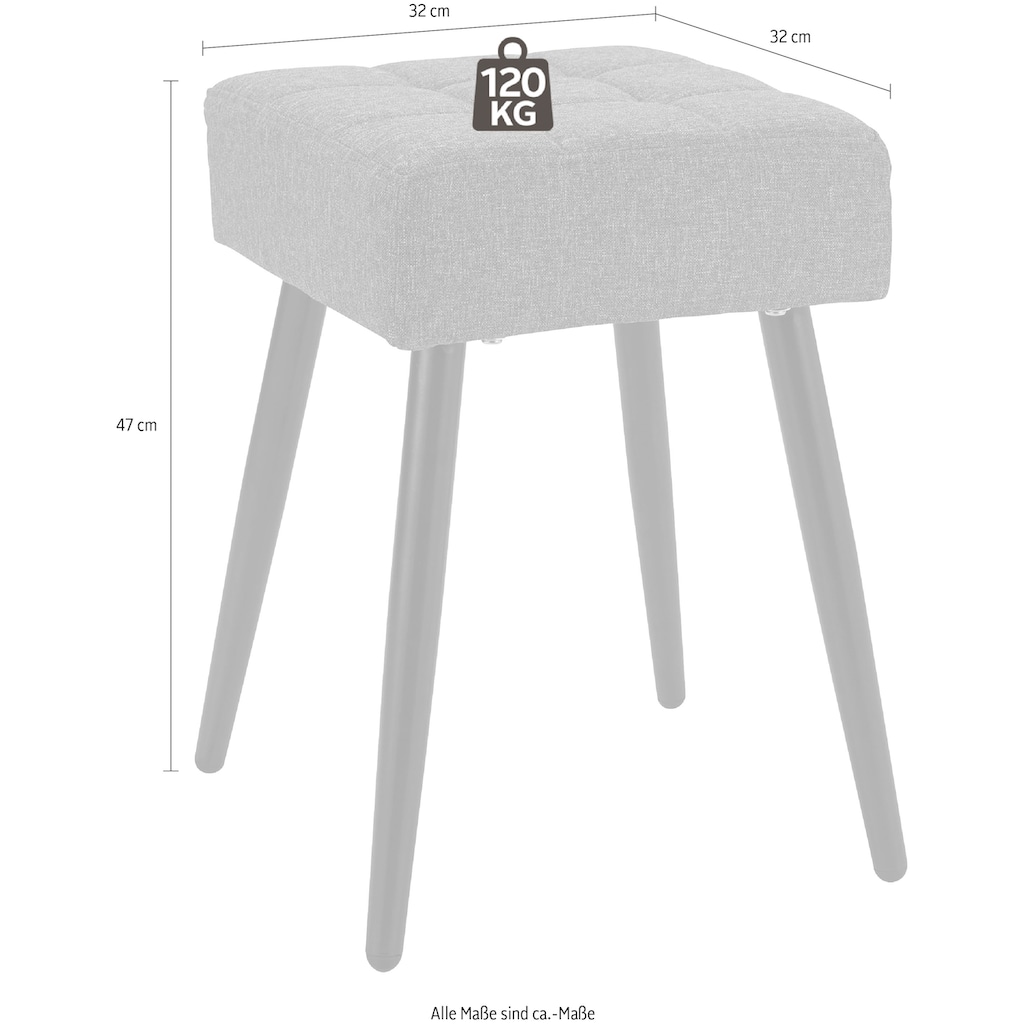 INOSIGN Hocker »Louise«, (1 St.), quadratische Sitzfläche in 32 cm