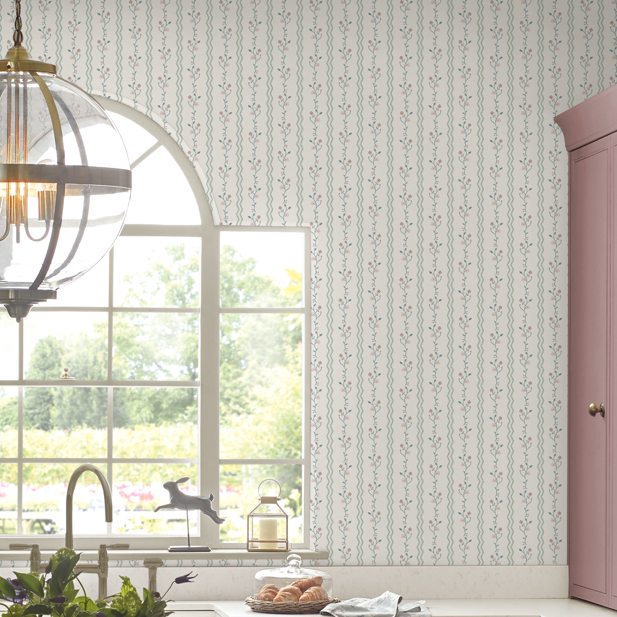 LAURA ASHLEY Vliestapete "Blencow Streifen" gestreift glatt 10mx52cm (ca. 5m2)