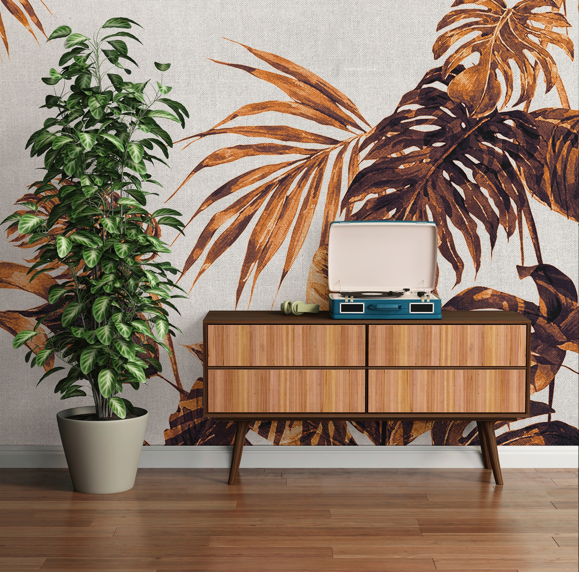 Architects Paper Fototapete »Atelier 47 Tropical Leaves Artwork 1«, botanisch, Vlies, Wand, Schräge, Decke