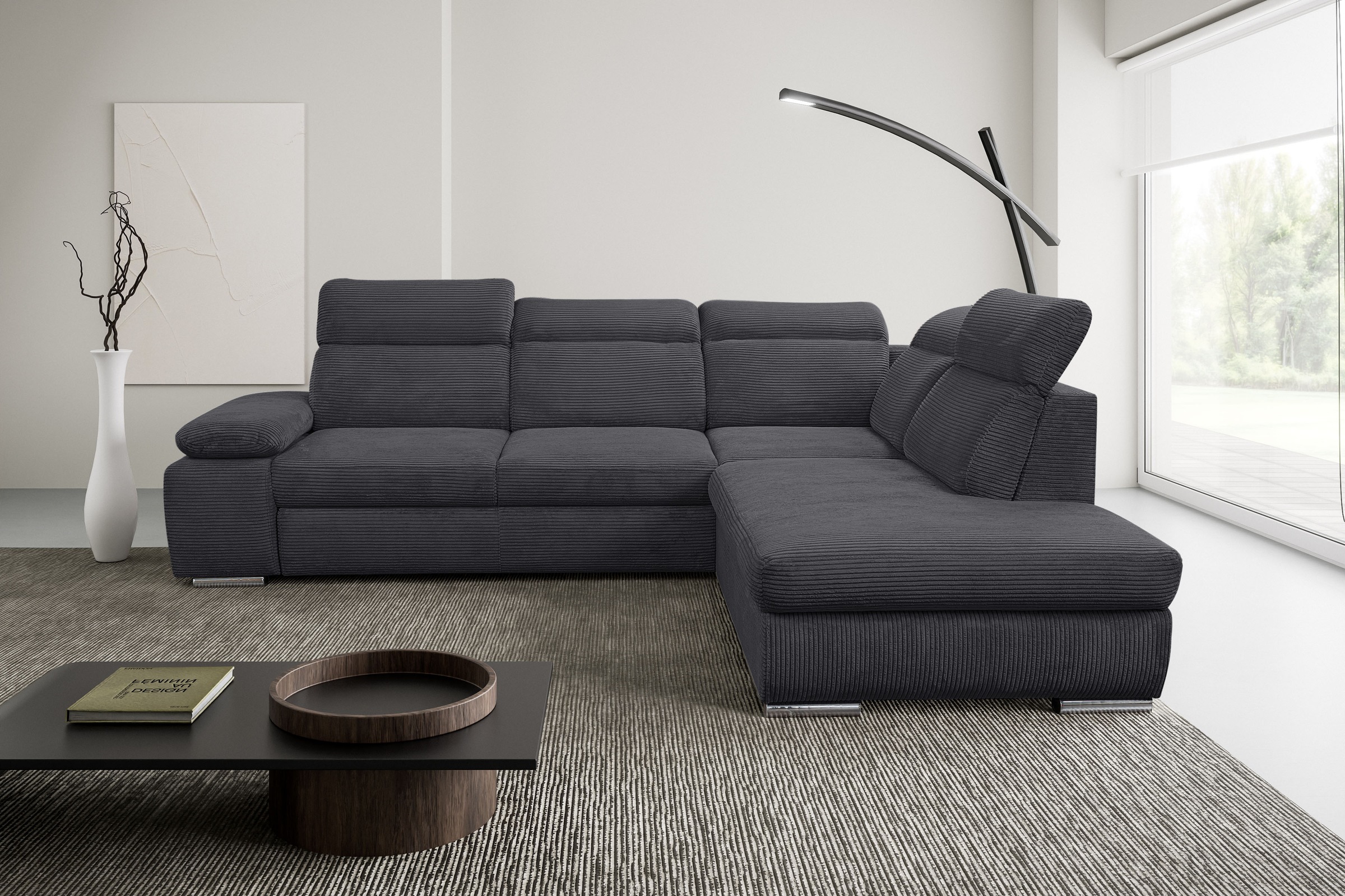 WERK2 Ecksofa "Alicante Cord, inkl. Bettfunktion & Bettkasten, Breite 280cm günstig online kaufen