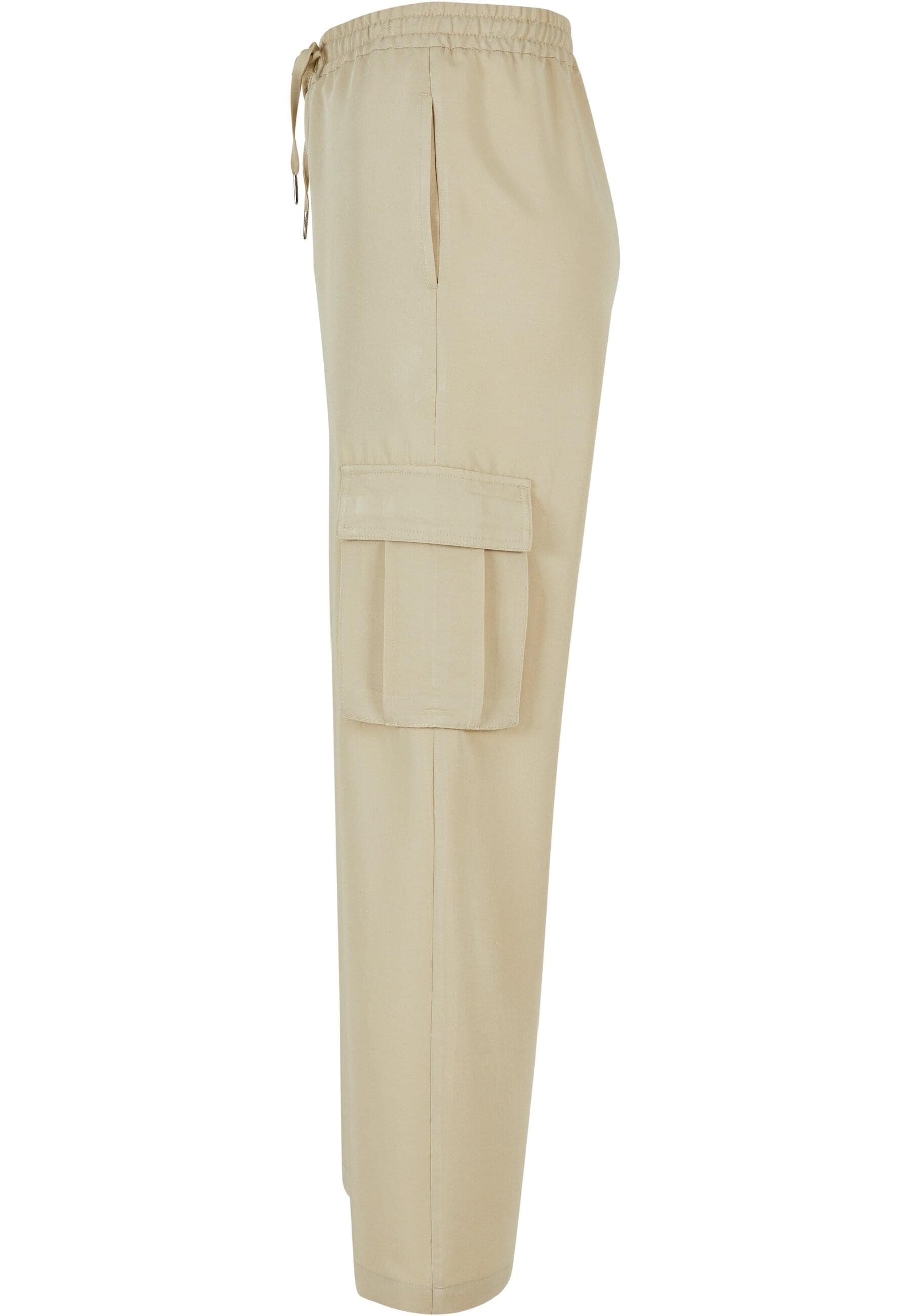 URBAN CLASSICS Stoffhose »Urban Classics Damen Ladies Vicose Straight Leg Cargo Pants«, (1 tlg.)