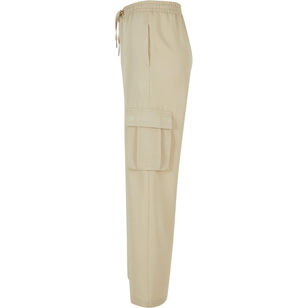 URBAN CLASSICS Stoffhose »Urban Classics Damen Ladies Vicose Straight Leg Cargo Pants«, (1 tlg.)