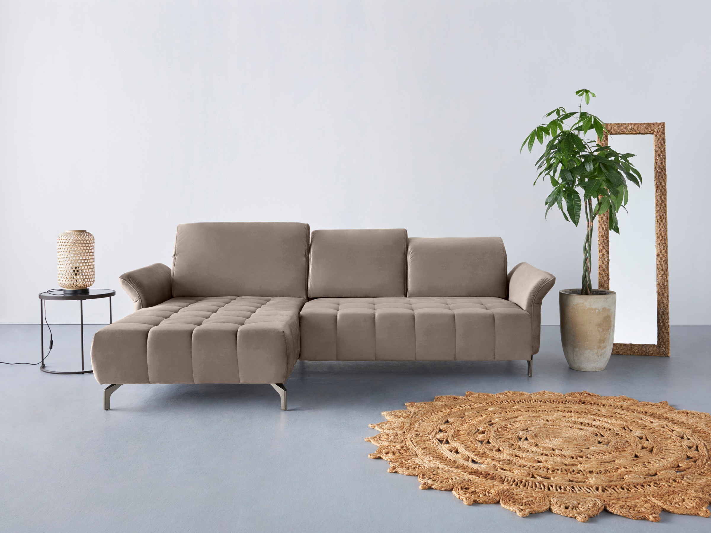 OTTO home Ecksofa "Fresh L-Form" Federkern, wahlweise Kopfteilverstellung und motorischer Vorziehsitz