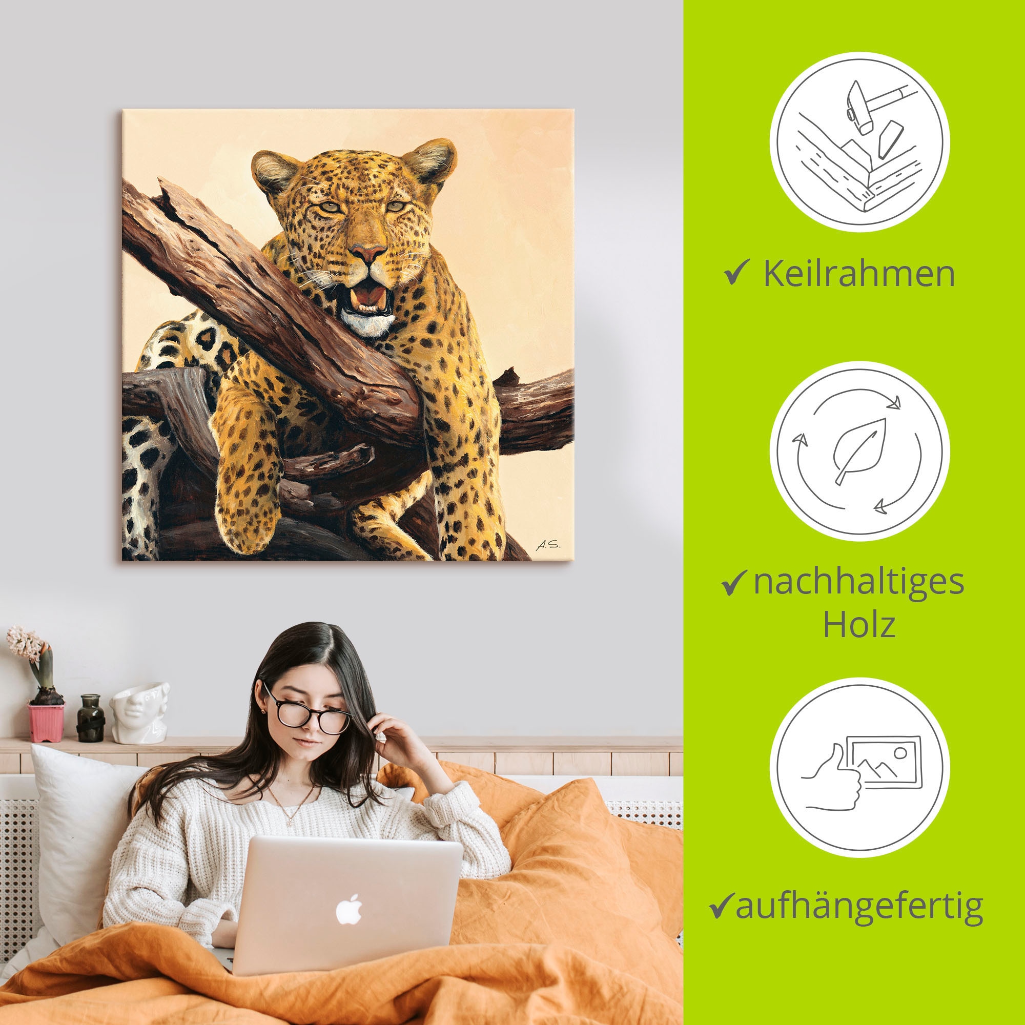 Artland Wandbild »Zeit zum Mittagessen«, Wildtiere, (1 St.), als Alubild, Outdoorbild, Leinwandbild in verschied. Größen