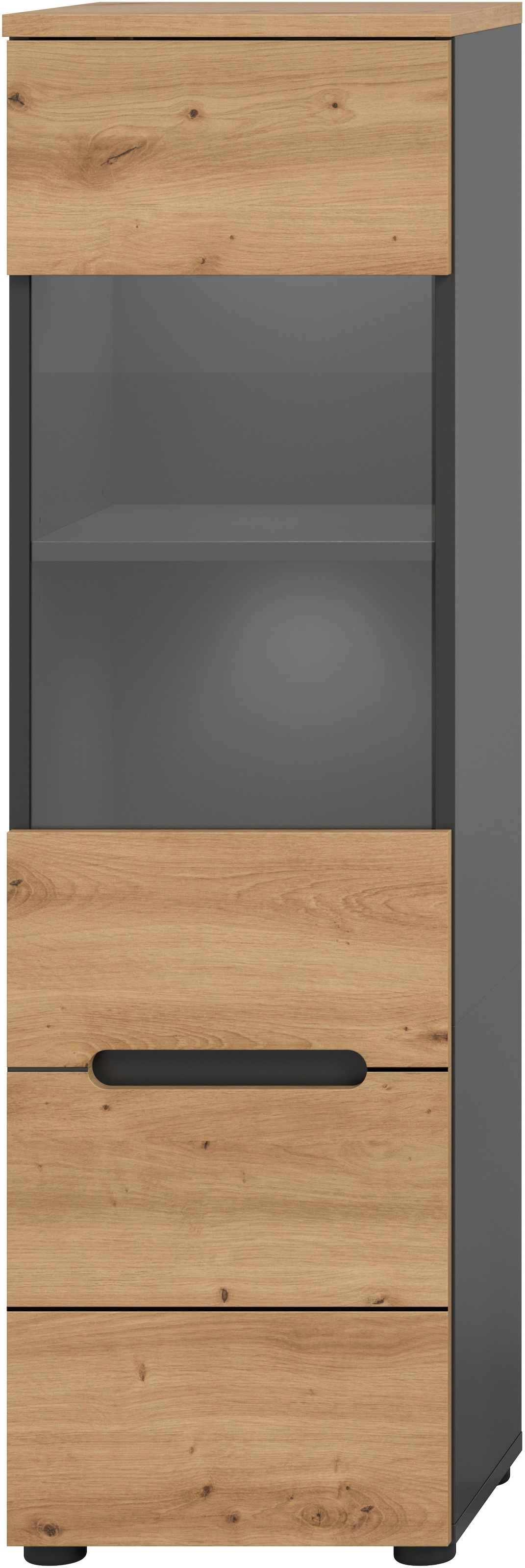 INOSIGN Vitrine »REHAT, TOPSELLER!, Höhe 125 cm, 1 Glastür, 1 Böden, 3 Fächer«, (1 St., stehend und hängend montierbar), Vitrinenschrank, Schrank, Glasvitrine, Wohnzimmervitrine