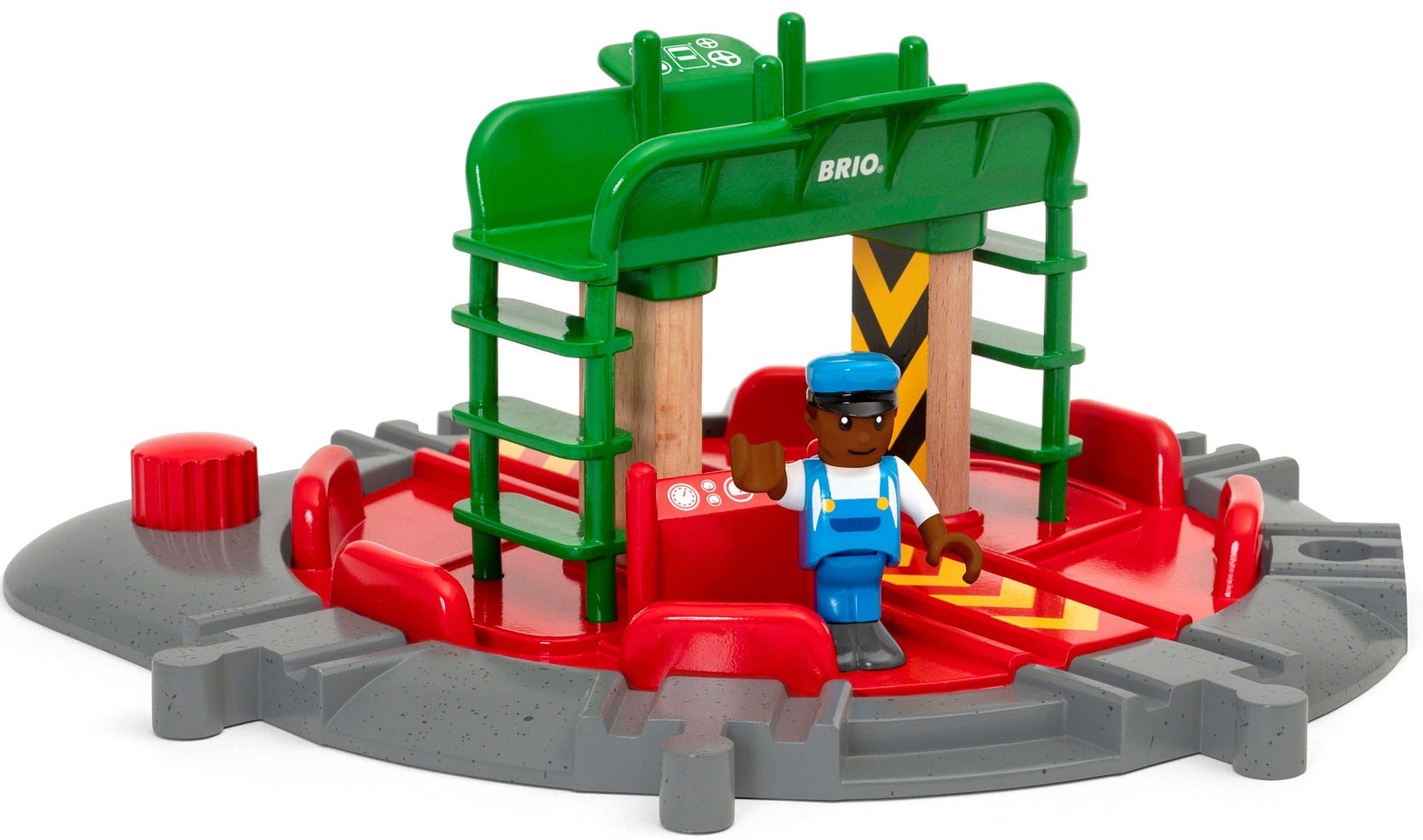 BRIO® Spielzeugeisenbahn-Brücke »BRIO® WORLD, Lok-Drehscheibe mit Kontrollbrücke«, FSC® - schützt Wald - weltweit