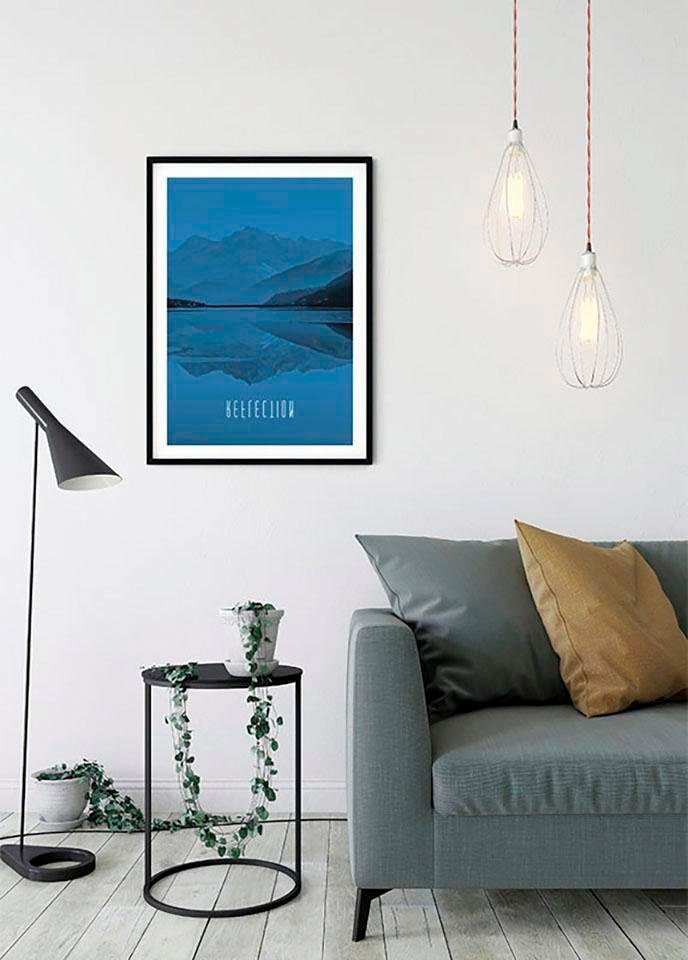 Komar Poster "Word Lake Reflection Blue", Natur, (1 St.), Kinderzimmer, Schlafzimmer, Wohnzimmer