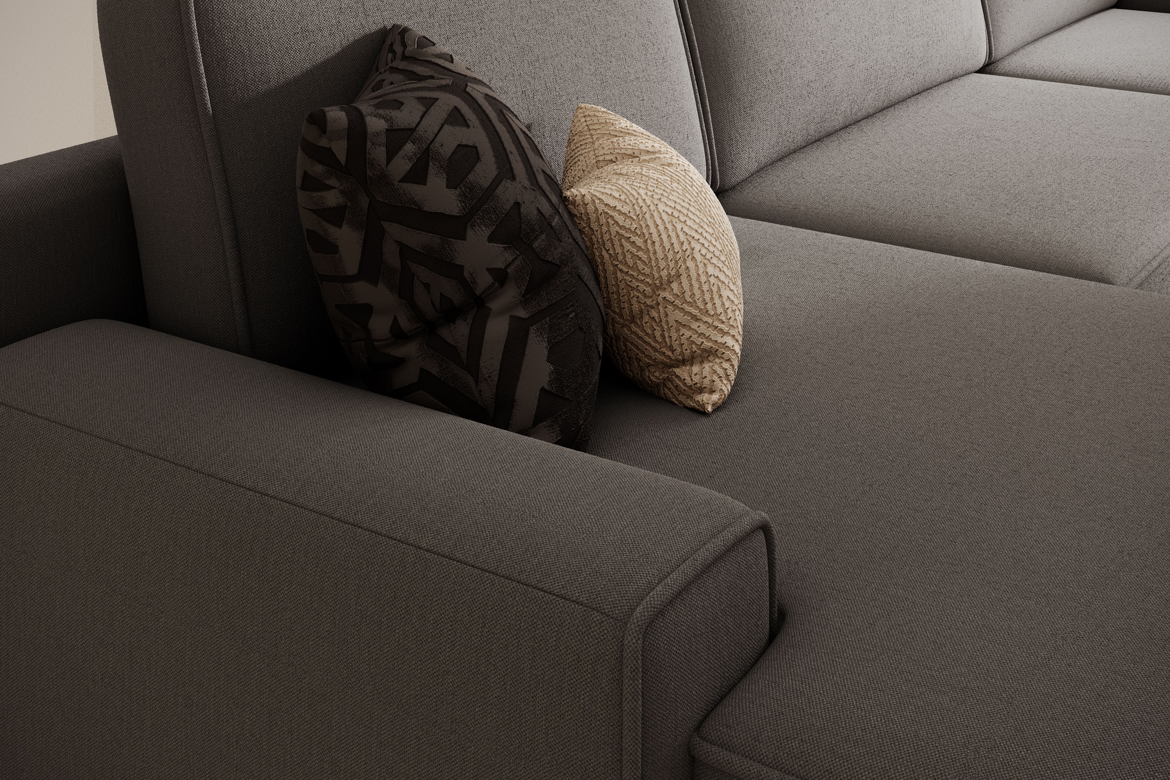 TRENDMANUFAKTUR Wohnlandschaft »Challenge, Schlafsofa mit Bettkasten, Couch in U-Form, Breite 333 cm«, XXL Sofa mit Bettkasten & Schlaffunktion, auch in trendigem Cordstoff