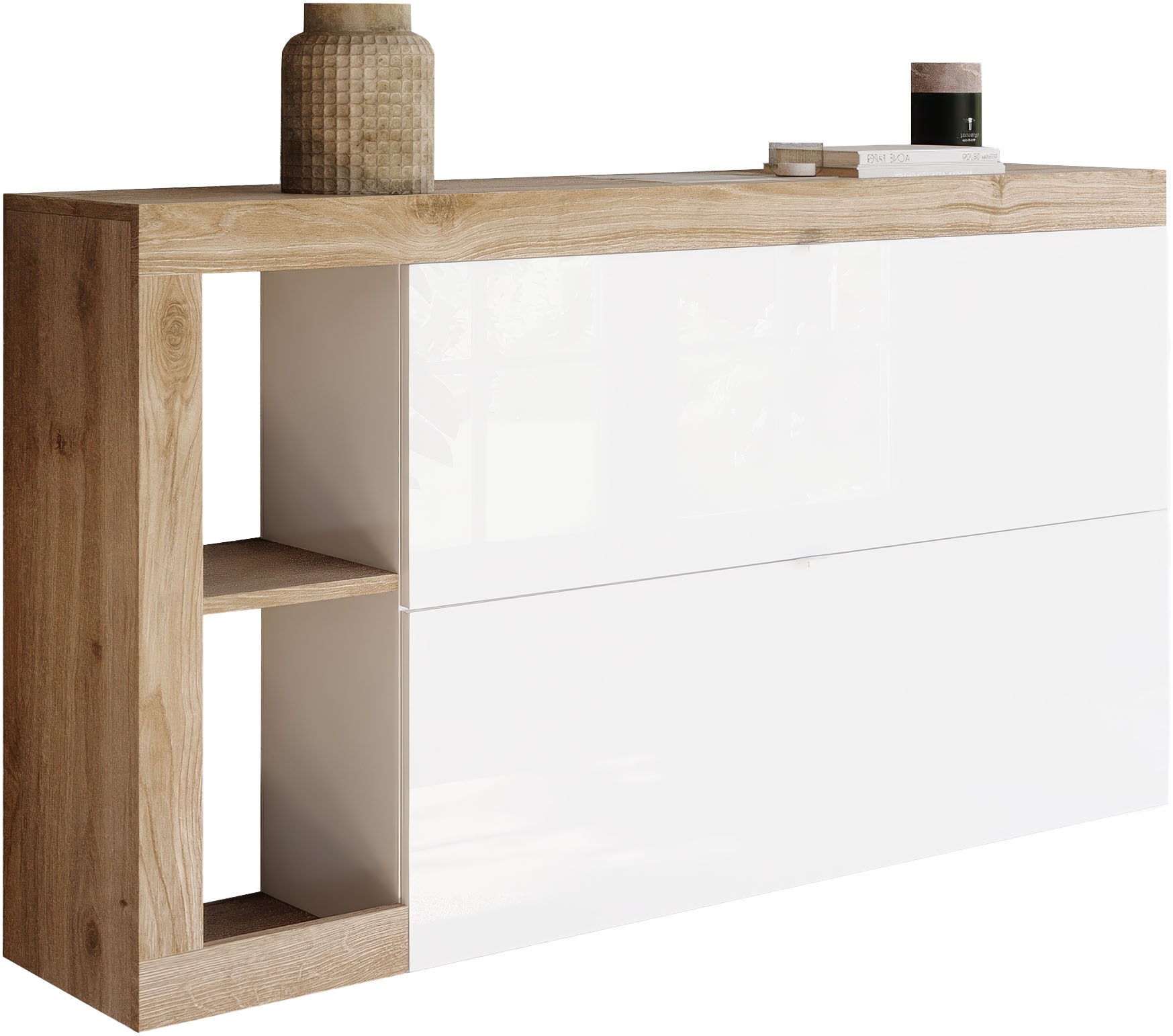 Home affaire Schuhschrank "Hamburg Breite 133 cm, Schuhkipper, 2 Klappen, h günstig online kaufen