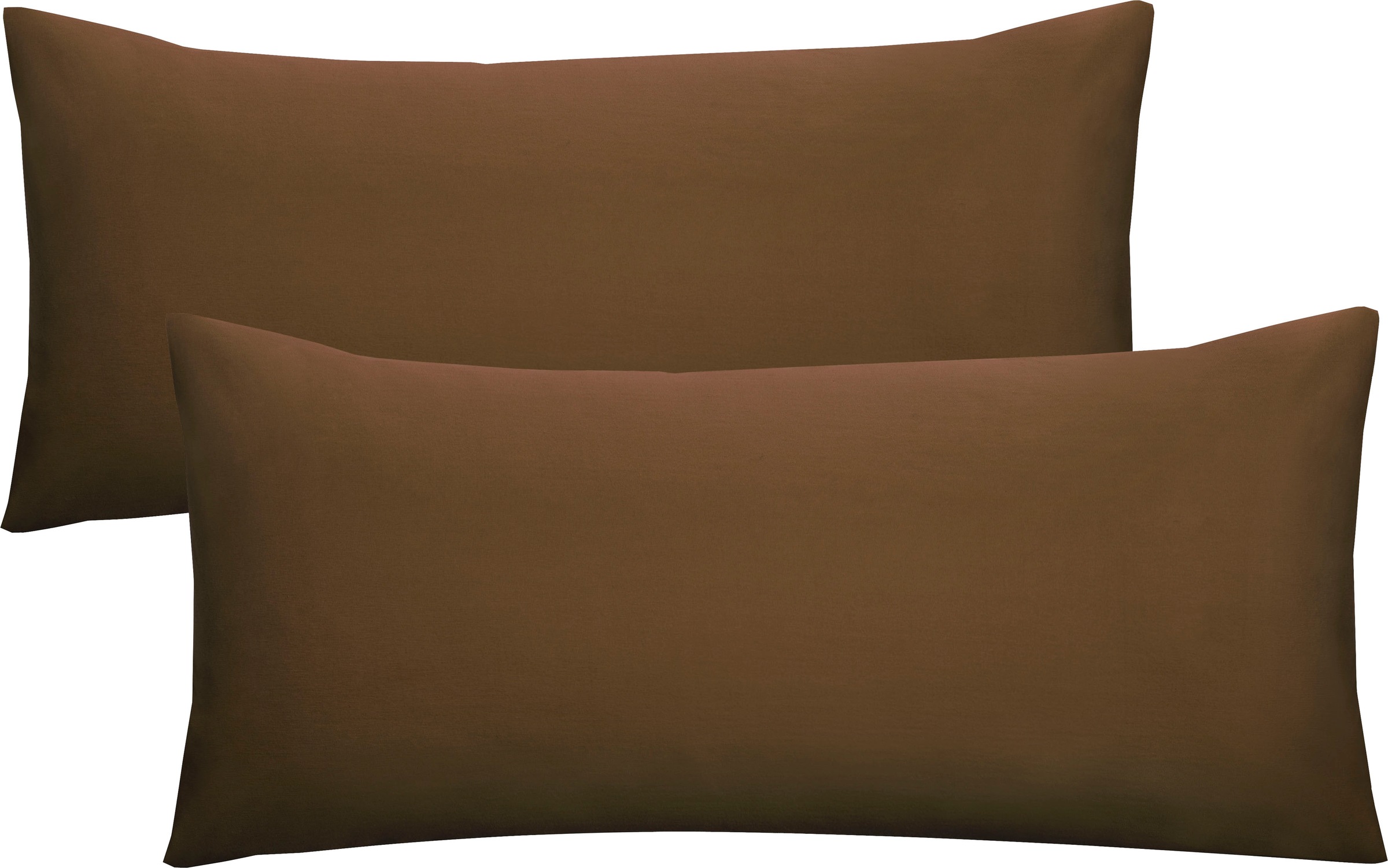 Seitenschläferkissenbezug BIBERNA, B:40cm L:140cm, braun, Feinjersey, Obermaterial: 100% Baumwolle, Kissenbezüge, "Michi"