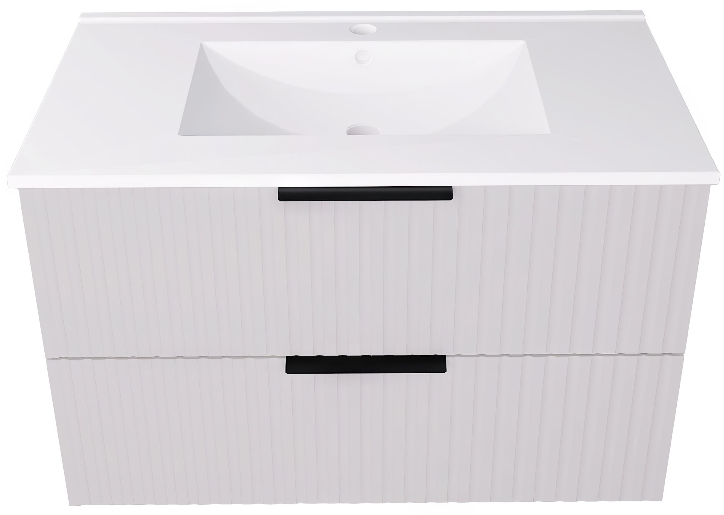 welltime Waschtisch »TIBU mit Waschbecken, Badmöbel, zwei Schubladen, Breite 60/80 cm« Badschrank mit Waschbecken, Softclose, Maße B/H/T: 81,5/53/47 cm