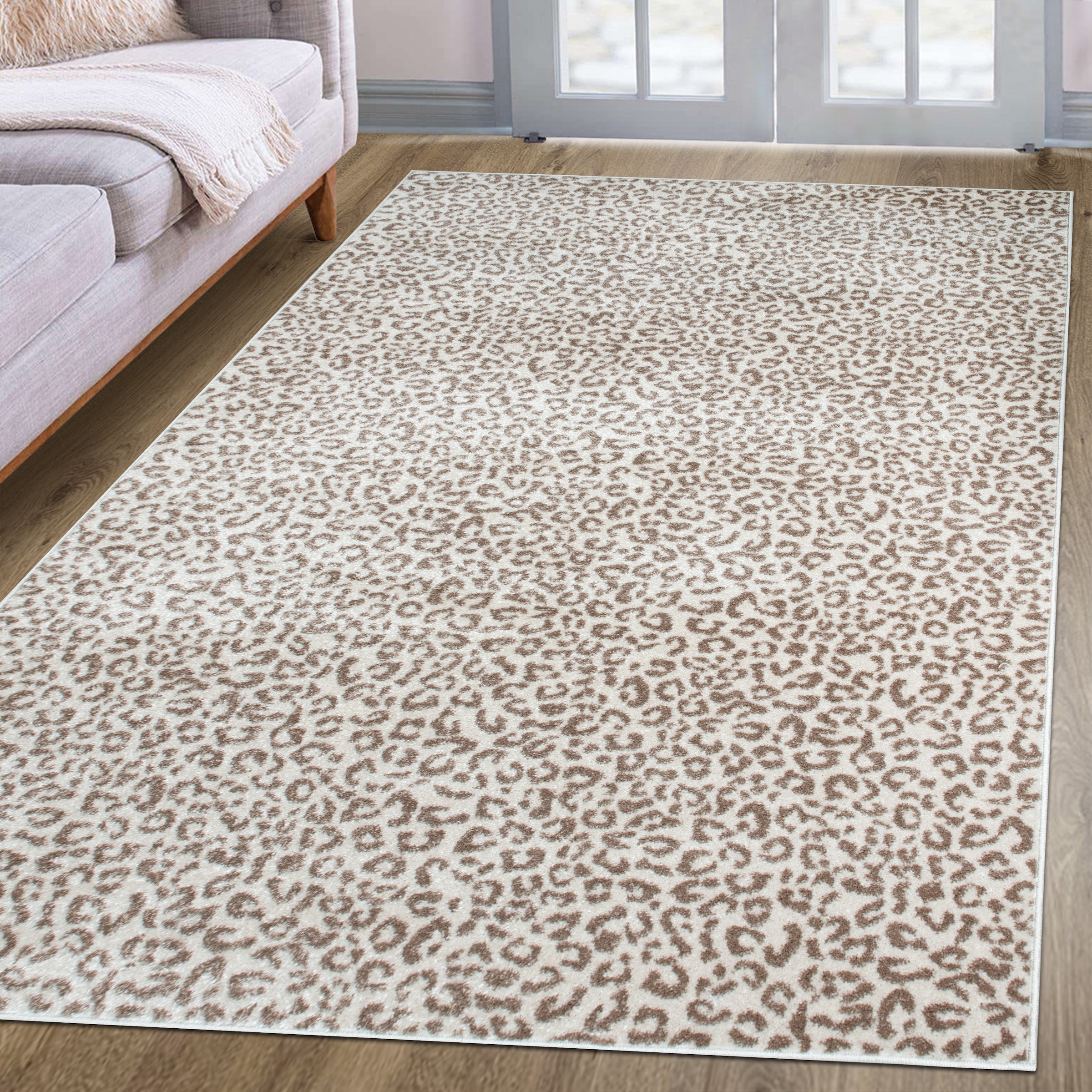 OTTO home Teppich »Fynna, Leoparden-Muster, Animalprint« rechteckig 9 mm Höhe besonders weicher Flor, Wohnzimmer, Schlafzimmer, Esszimmer, Leo