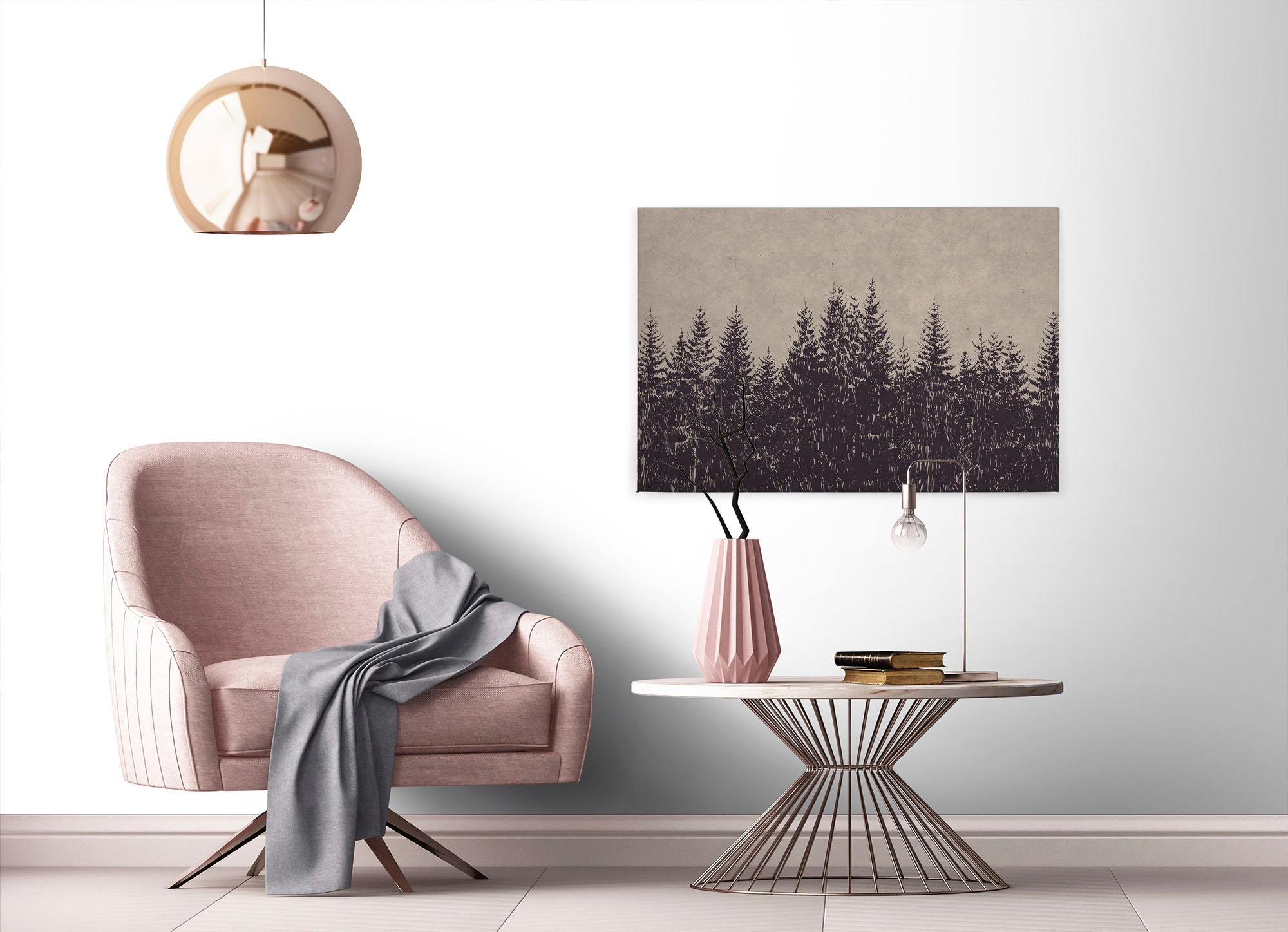 A.S. Création Leinwandbild »black forest«, Kunst-Wald-Kinder, (1 St.), Wald Bild Keilrahmen Leinwand-Bild Wohnzimmer modern Wandbild Kinder