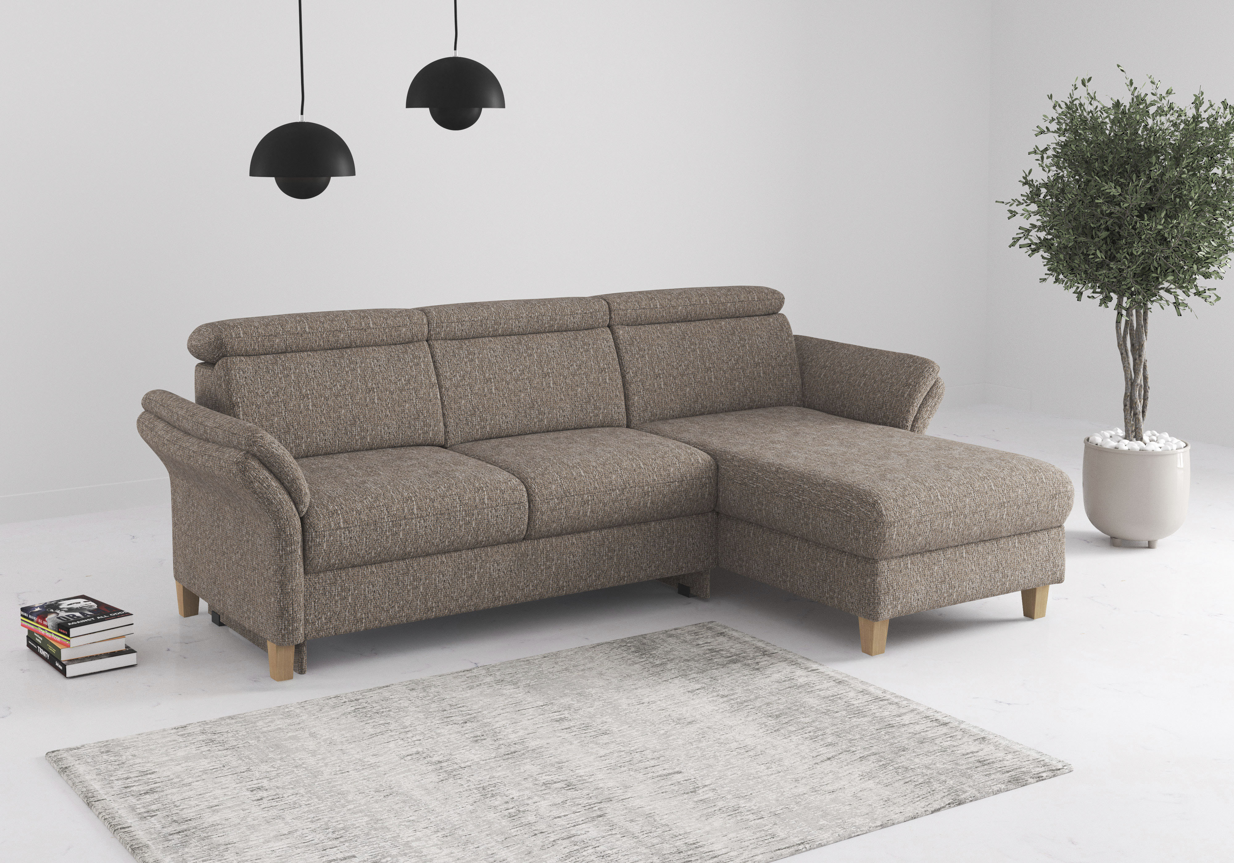 OTTO home Ecksofa "Glendale, L-Form" inkl. Kopfteilverstellung, wahlweise mit Vorziehsitz und Bettkasten