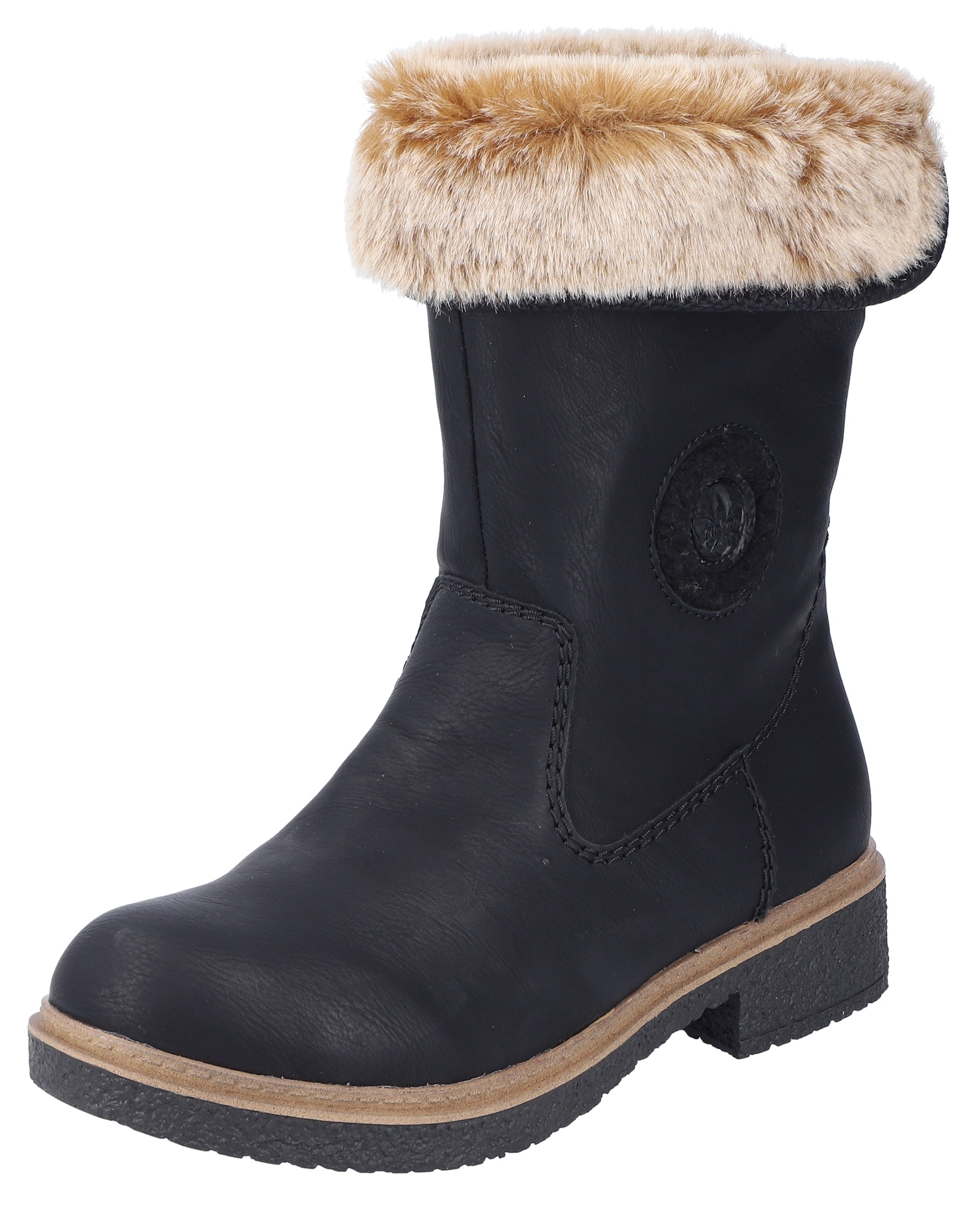 Rieker Winterstiefelette, Winterboots, Warmfutter, Blockabsatz, mit Innenreißverschluss