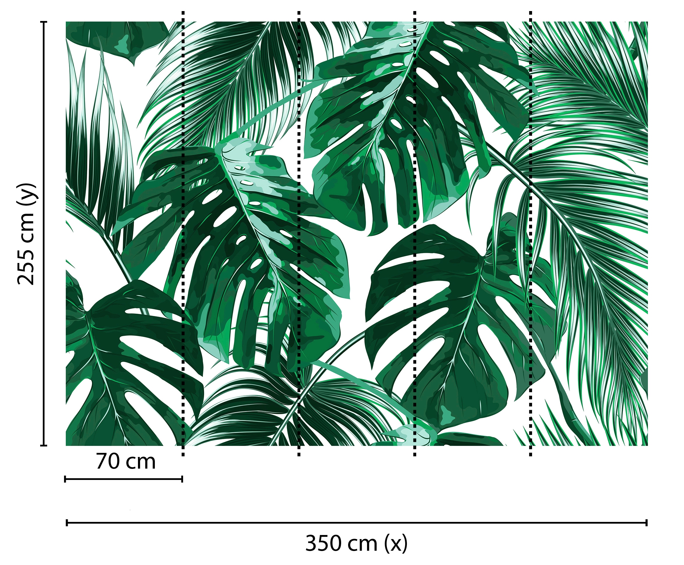 living walls Fototapete »Designwalls Palm Leaves 1« glatt Vlies, Wand, Schräge, Decke