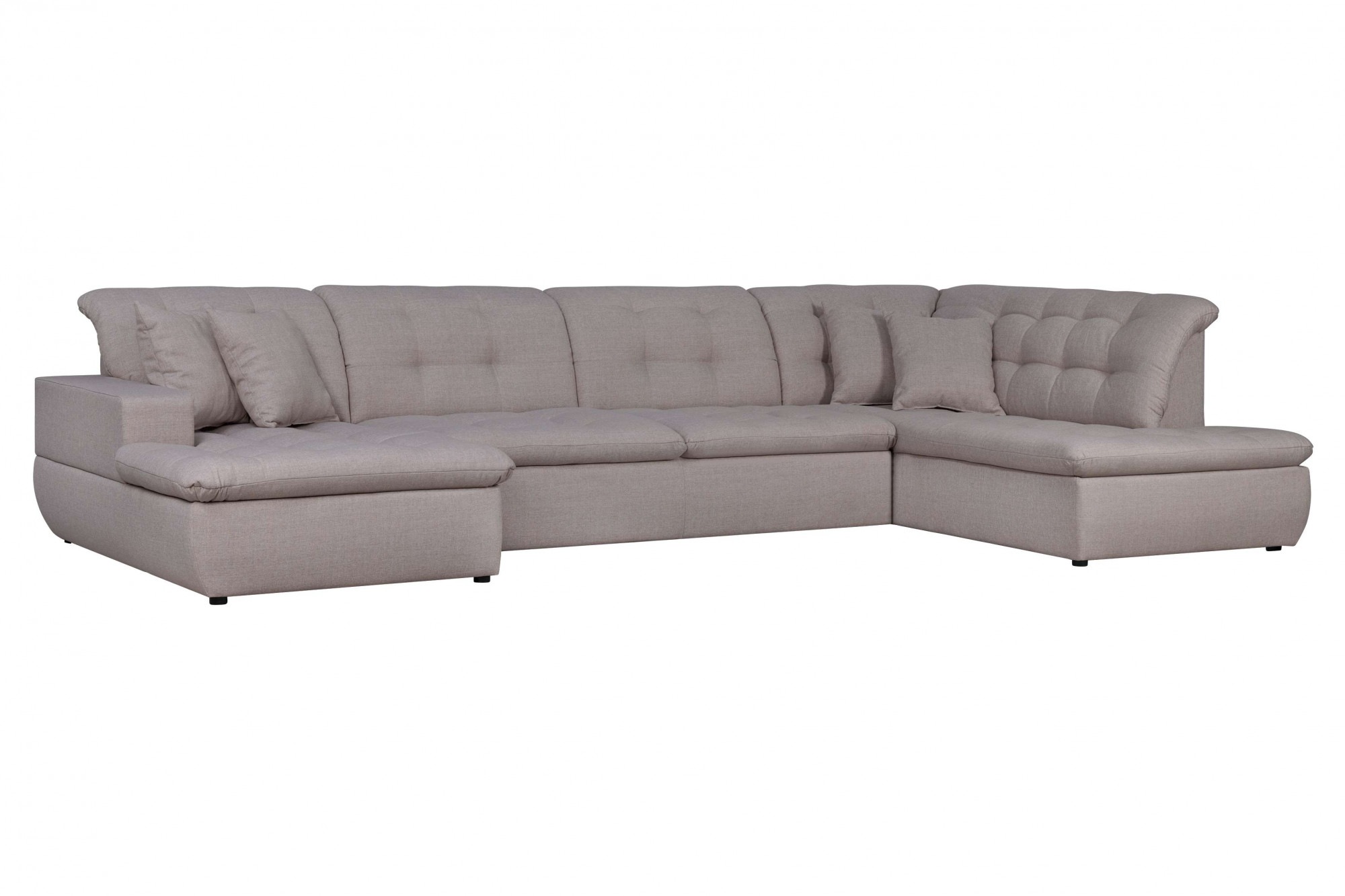 Wohnlandschaft HOME AFFAIRE "BRISBANE NEU U-Form", beige, B:380cm H:83cm T:202cm, 100% Polyester, Sofas, Wohnlandschaft, mit feiner Steppung, Matten-Optik, incl. Zierkissen 2