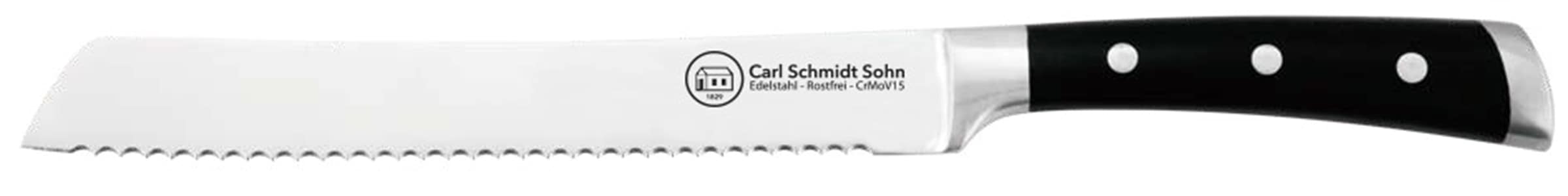 Carl Schmidt Sohn Brotmesser "HERNE, 23 cm, Edelstahl rostfrei" mit ergonomischem Griff und Messerkropf
