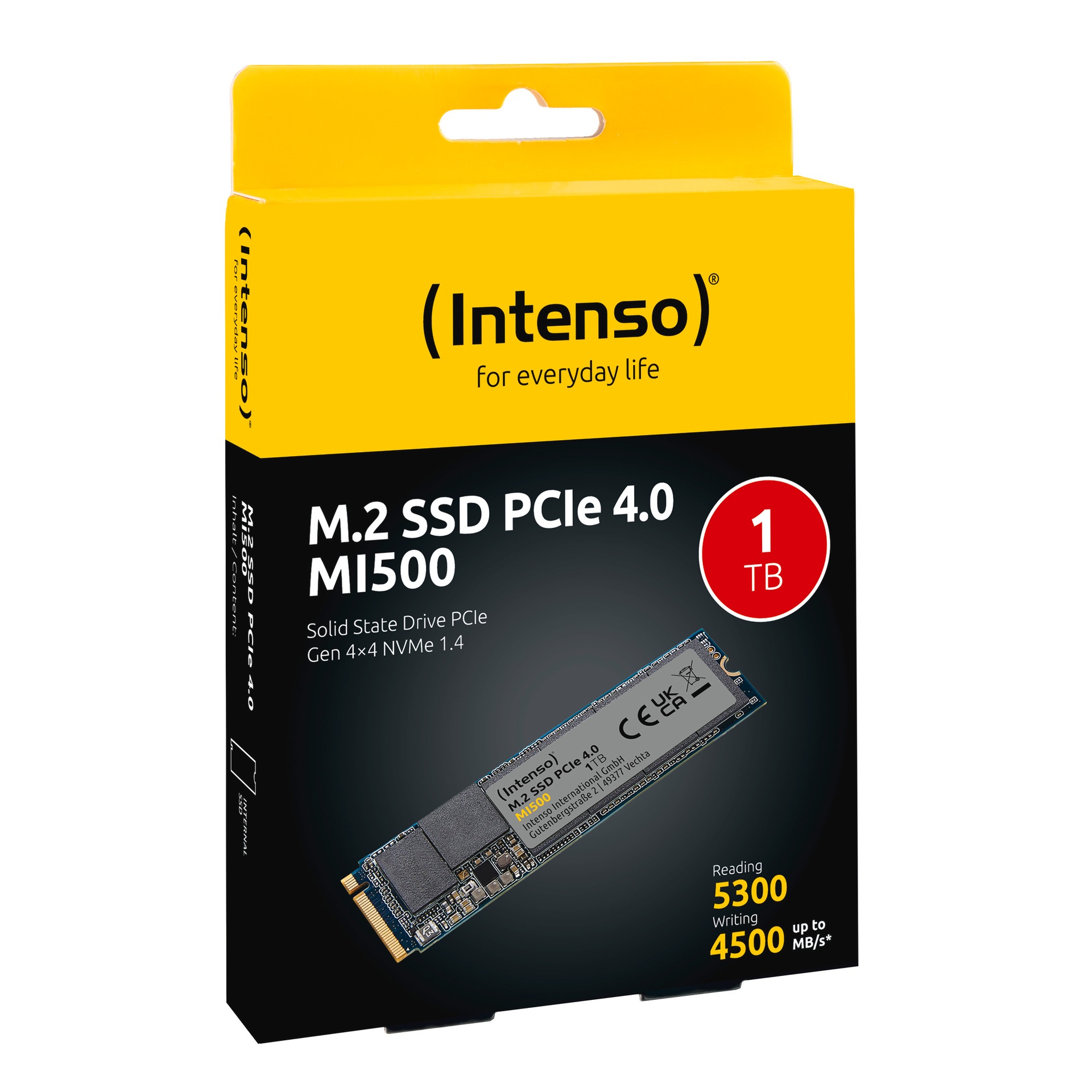 Intenso SSD-Festplatte »M.2 SSD PCIe 1 TB MI500«, Anschluss M.2 PCIe 4.0