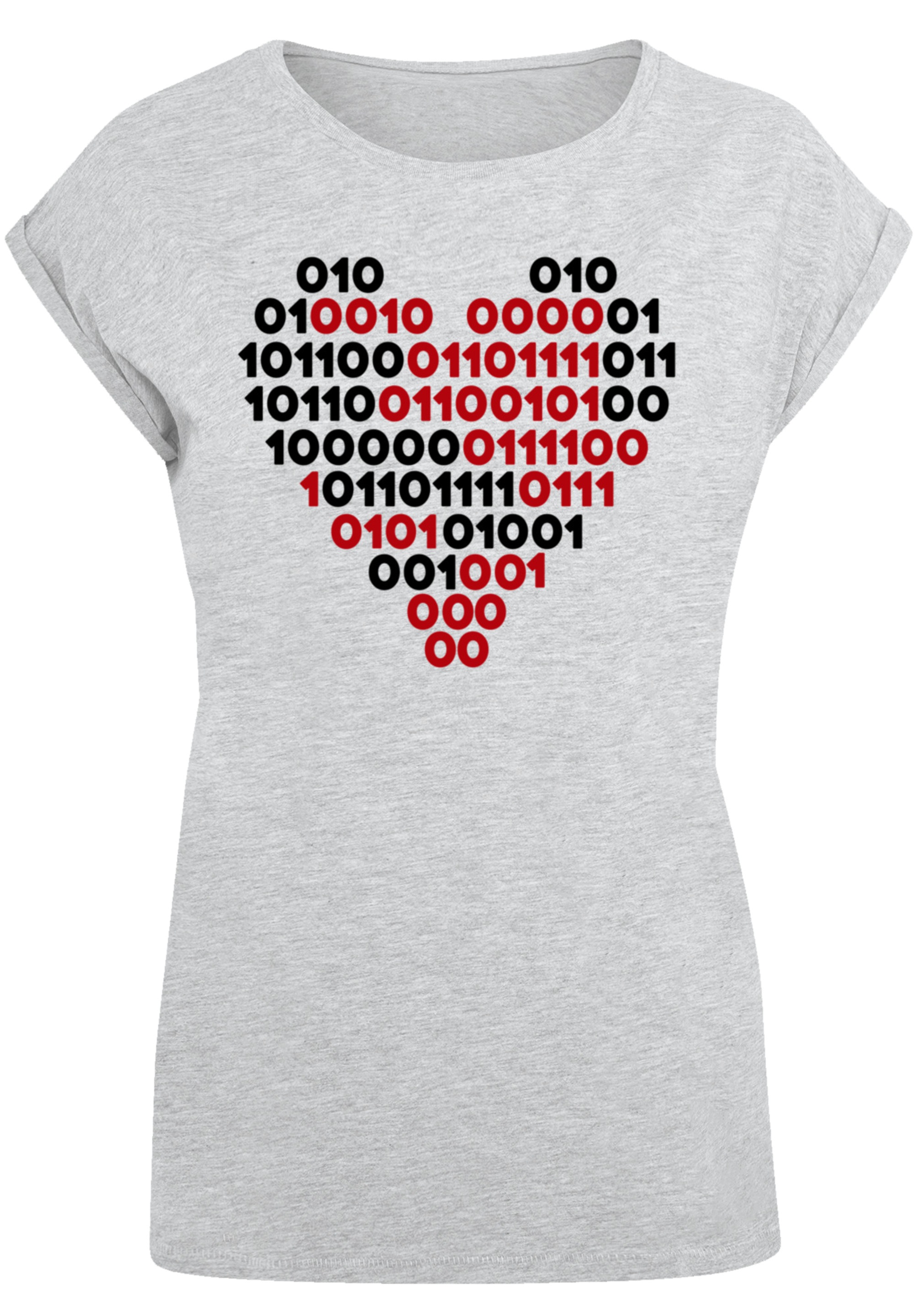 F4NT4STIC T-Shirt »I love you Binary Code Herz«, Premium Qualität