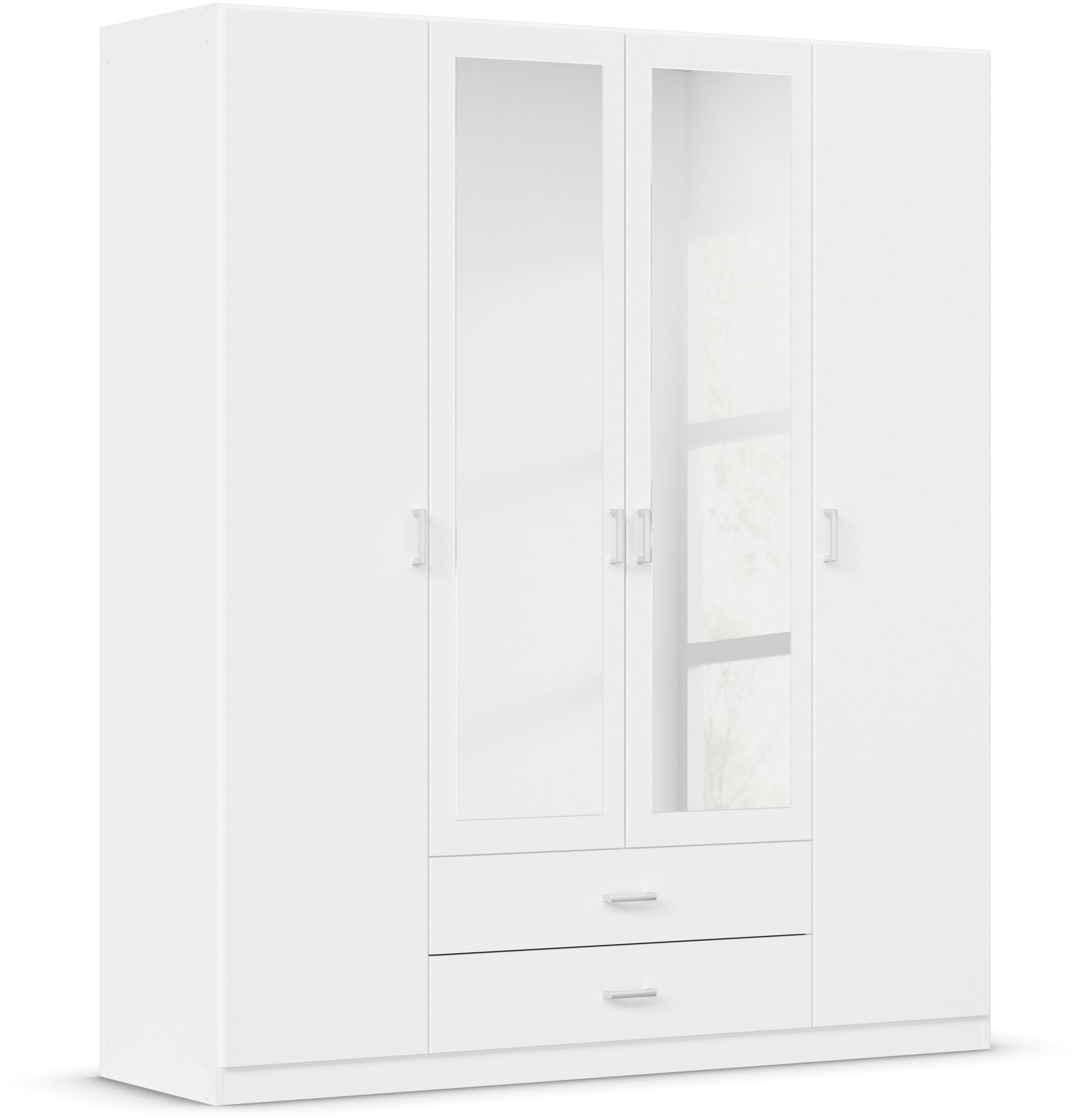 rauch Kleiderschrank »Gamma Drehtürenschrank Garderobe Schrank mit Spiegel«, in schlichtem Design mit Schubkästen und Spiegel, in 3 Breiten