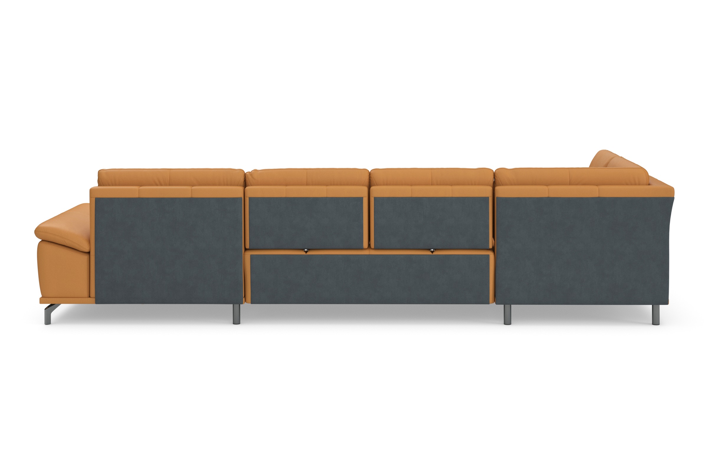 Places of Style Wohnlandschaft »Costello U-Form, B: 363 cm mit Sitztiefen-, Armteilverstellung &«, 3 Nierenkissen, optional Bettfunktion & Bettkasten