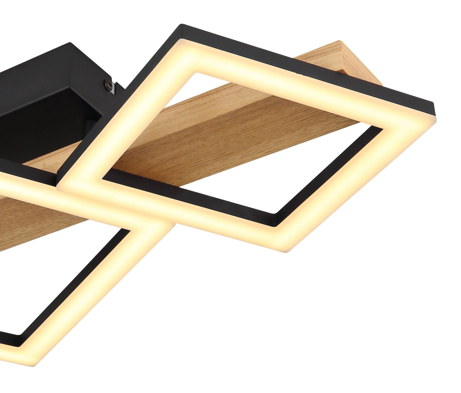 GLOBO LIGHTING LED Deckenleuchte »DUSTIN«, Leuchtmittel LED-Modul | LED fest integriert, Deckenlampe, Holz, unterschiedliche Quadrate, Wohnbereich