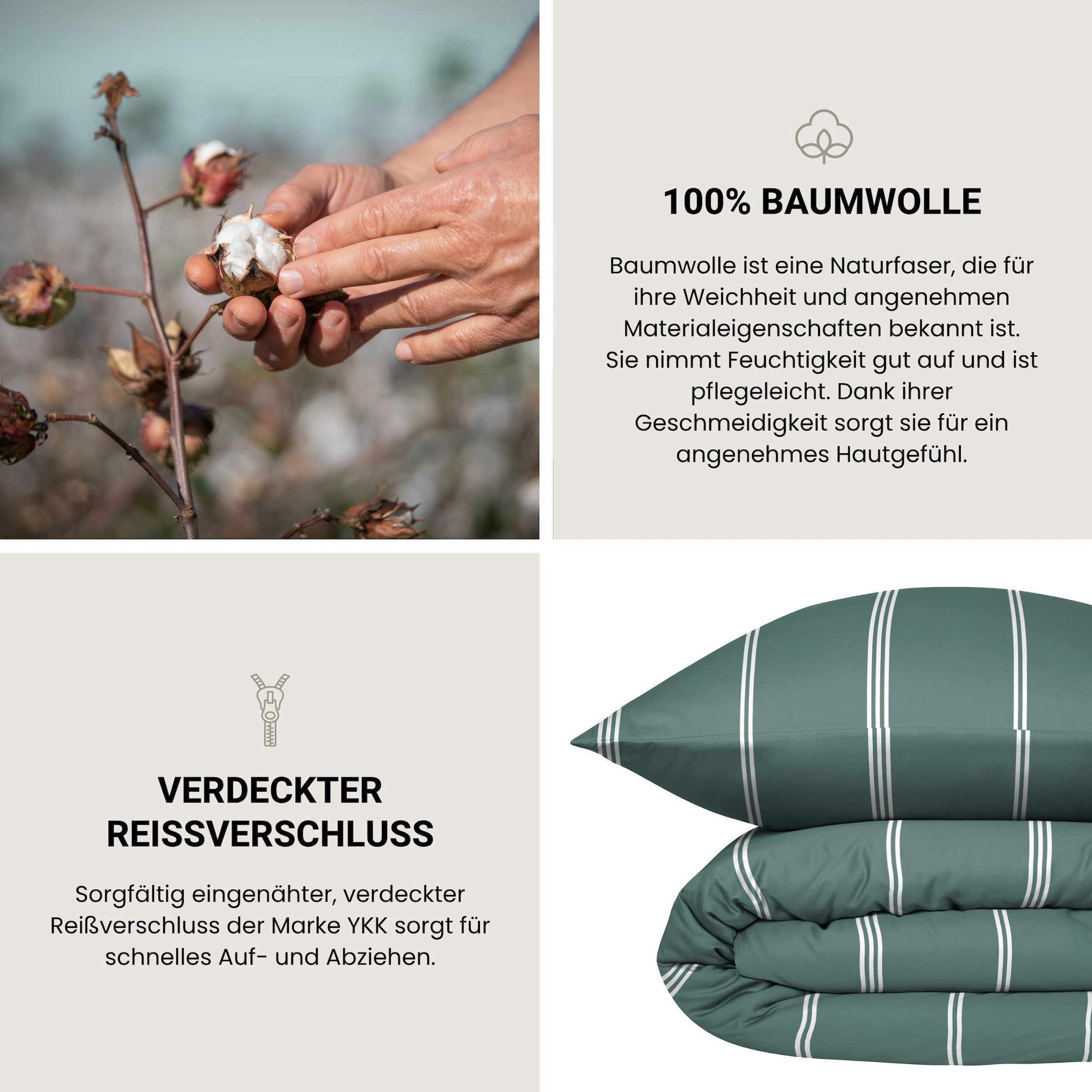 Schiesser Bettwäsche »Matteo aus weicher Baumwolle mit klassischem Streifendesign« 2 OEKO-TEX® MADE IN GREEN