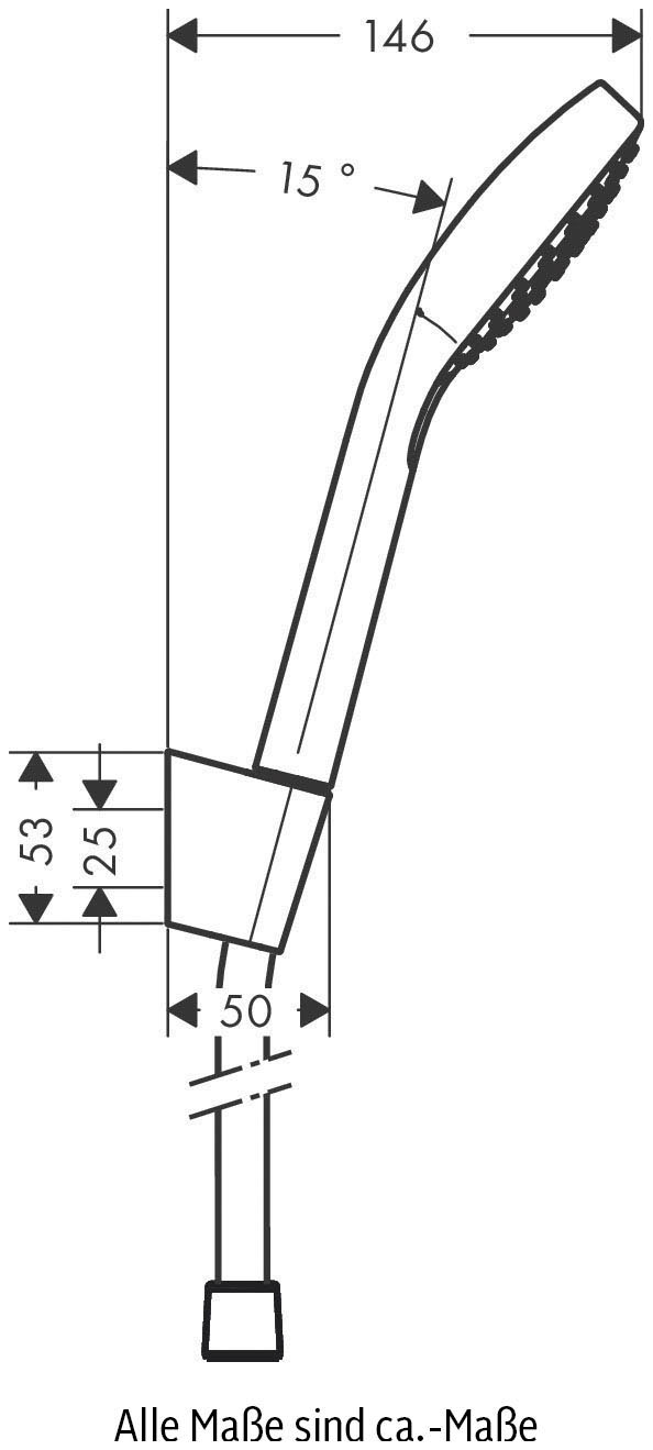 hansgrohe Duschbrause »Croma Select E«, (Brauseschlauch, Handbrause, Brausehalter), 11cm, mit Duschschlauch 160cm, Weiß/chrom