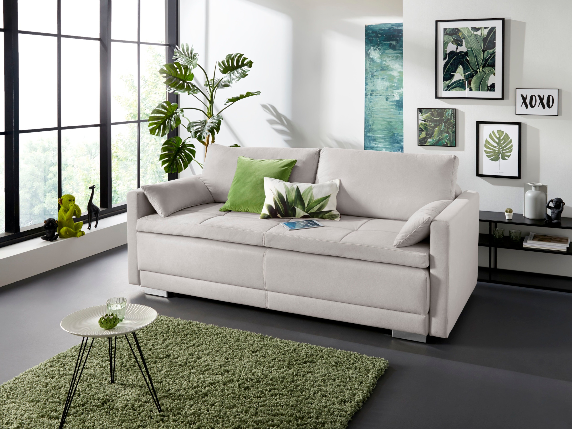 OTTO home Schlafsofa "Berlin" mit Boxspringaufbau, Bettfunktion & Bettkaste günstig online kaufen