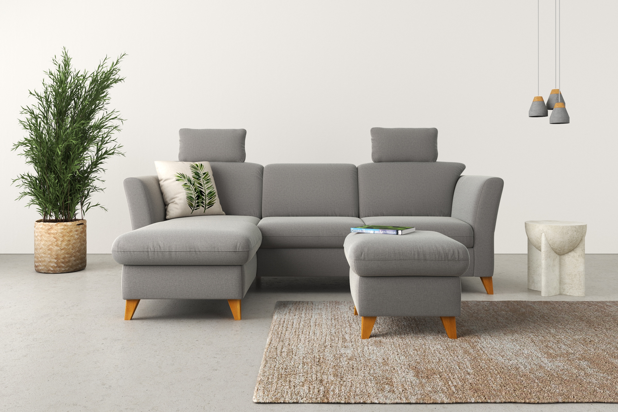 Home affaire Ecksofa "Trelleborg L-Form" Federkern-Polsterung, wahlweise mit Schlaffunktion und Bettkasten
