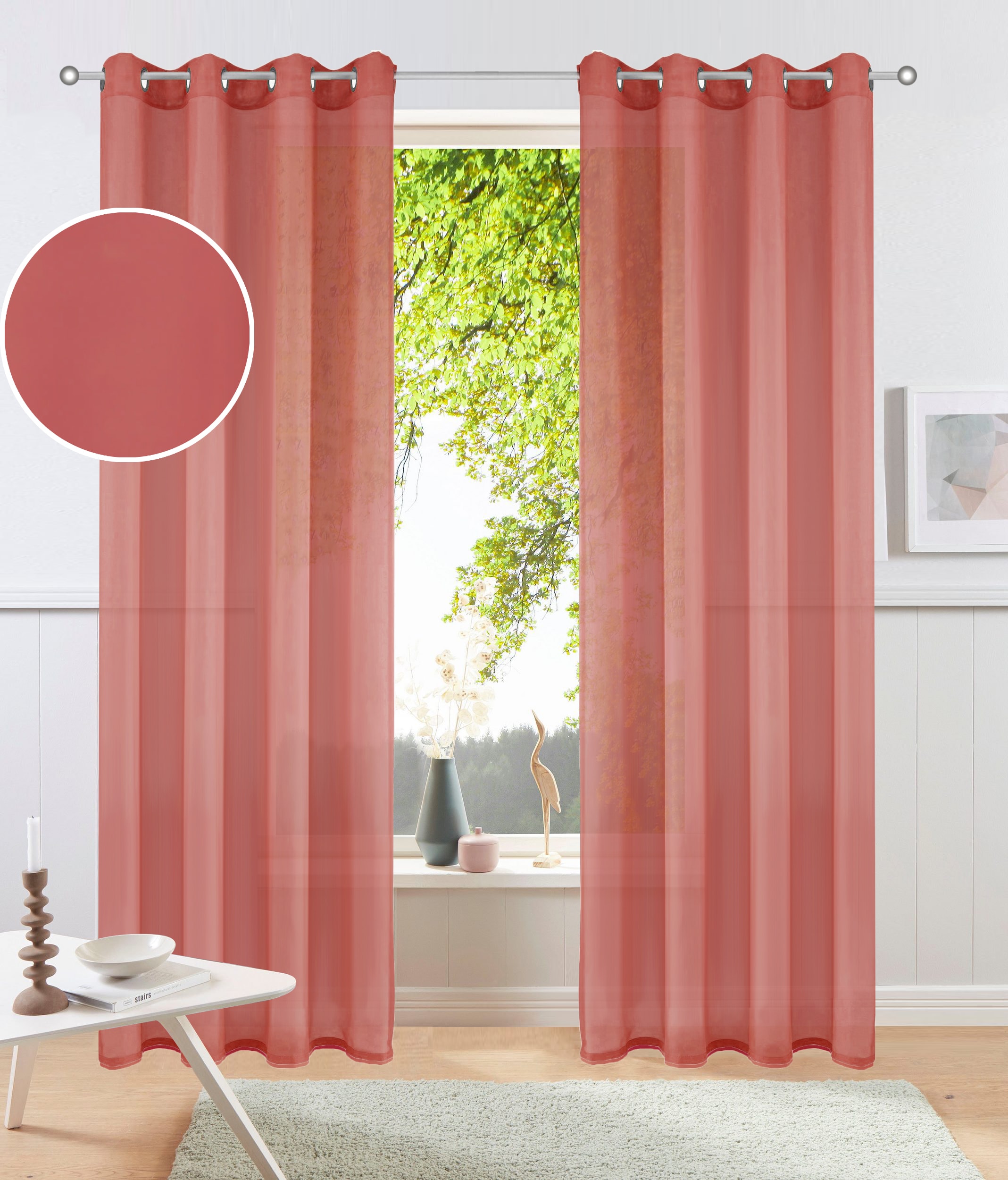 OTTO home Gardine "XANA 1er- und 2er Pack" Ösen 1 Stk. tlg. einfarbig, 1 bzw. 2er Set, pflegeleicht, Kundenliebling
