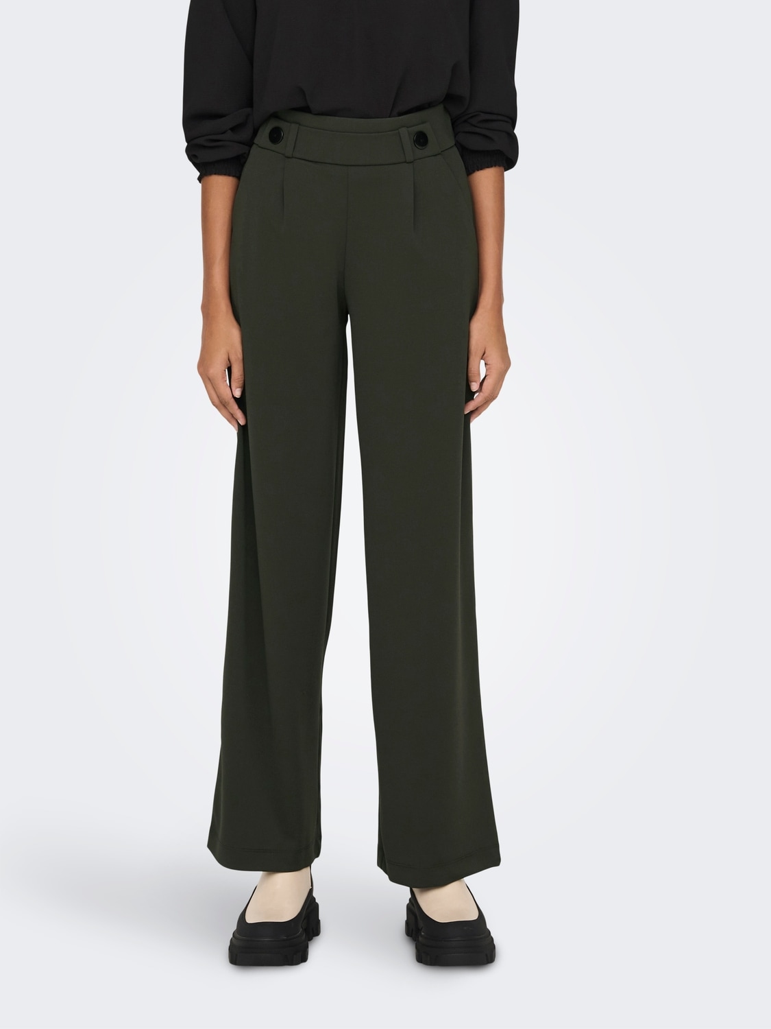 JDY Jerseyhose "JDYGEGGO NEW LONG PANT JRS NOOS" Materialmix, weit geschnitten