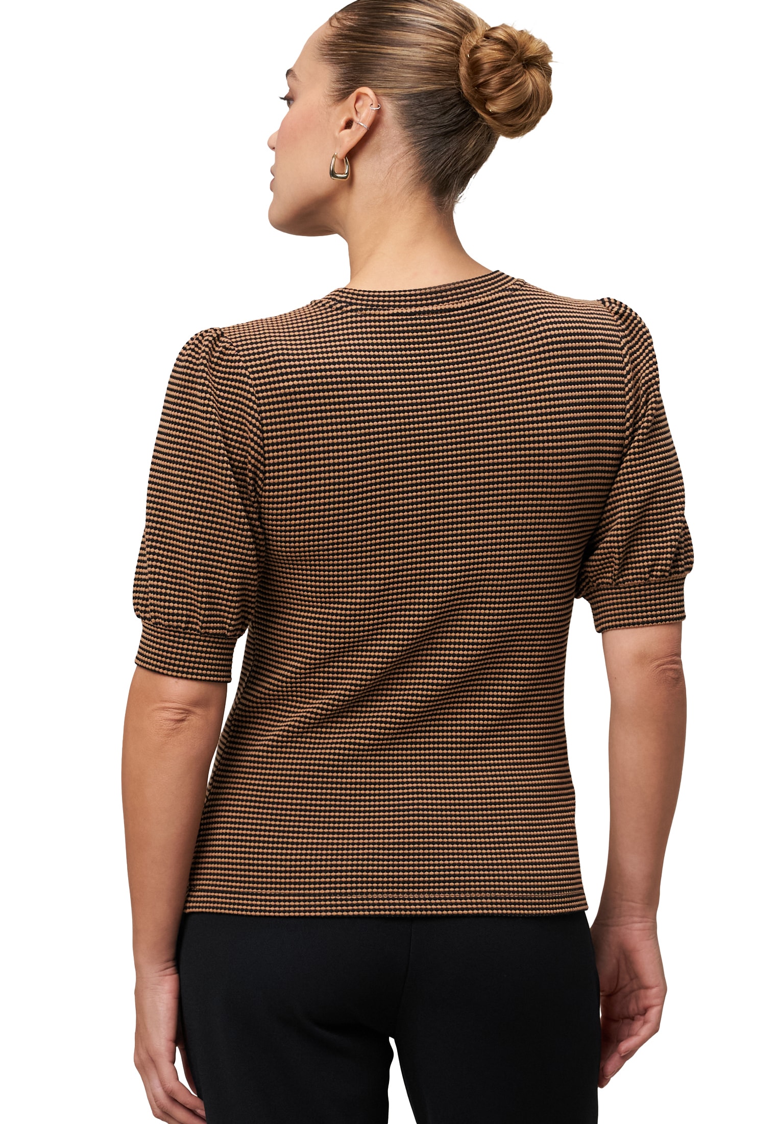 Zero Kurzarmshirt »zero Strukturshirt kurzen Puffärmeln«, (1 tlg.), strukturiert