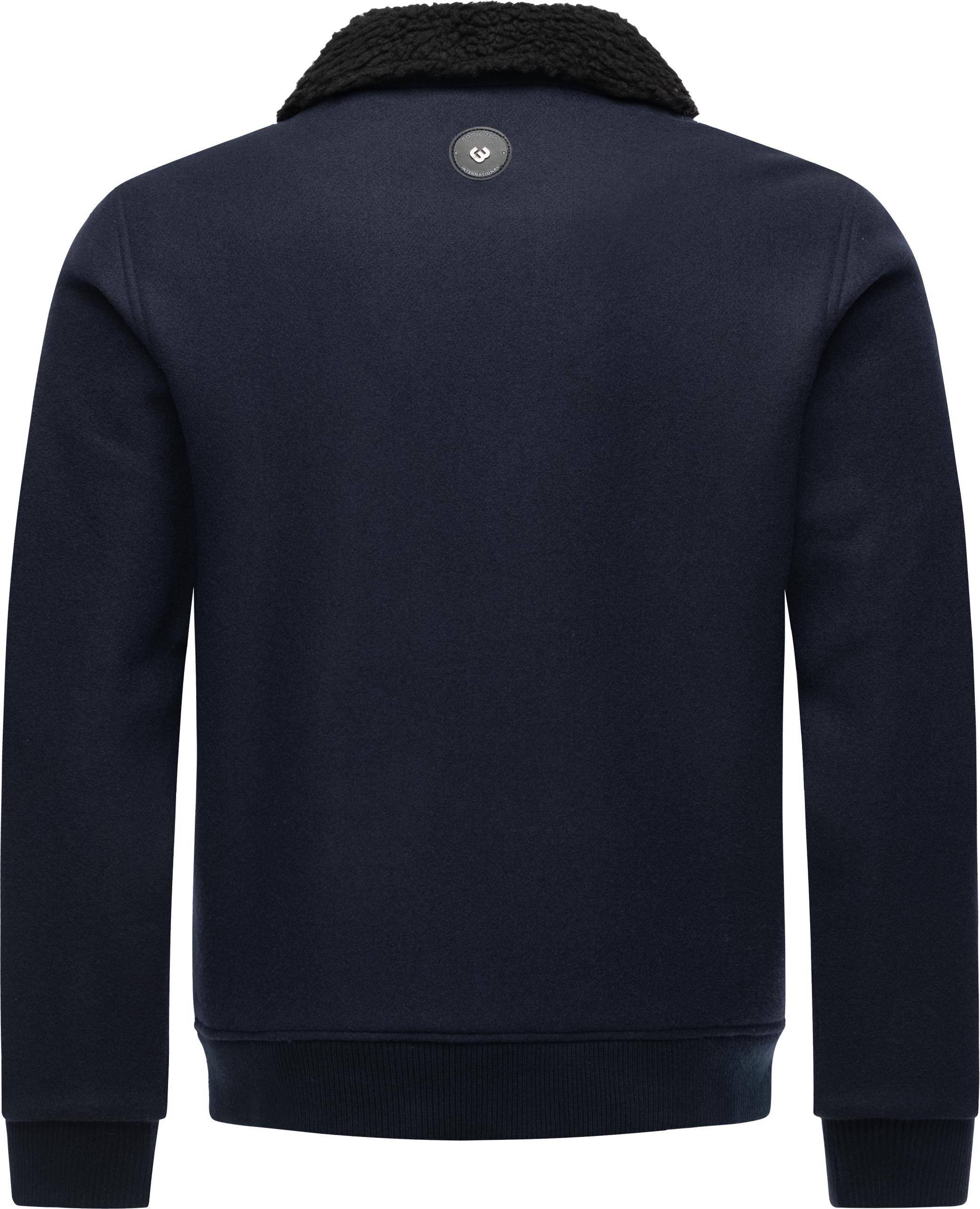 Thumbnail - Ragwear Outdoorjacke "Sivval Felt" ohne Kapuze lässige Herren Jacke in Woll-Optik mit Teddyplüsch-Kragen