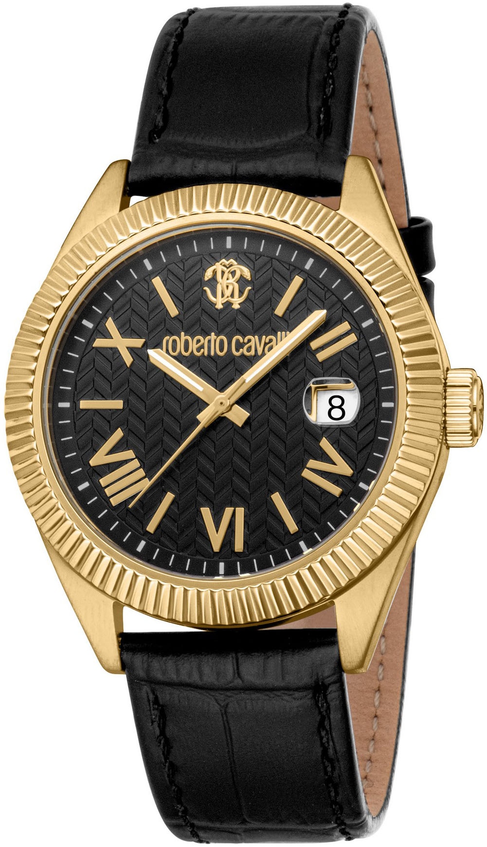 roberto cavalli Quarzuhr »Uomo Classico III«, Armbanduhr, Herrenuhr, Lederarmband, analog, Tag